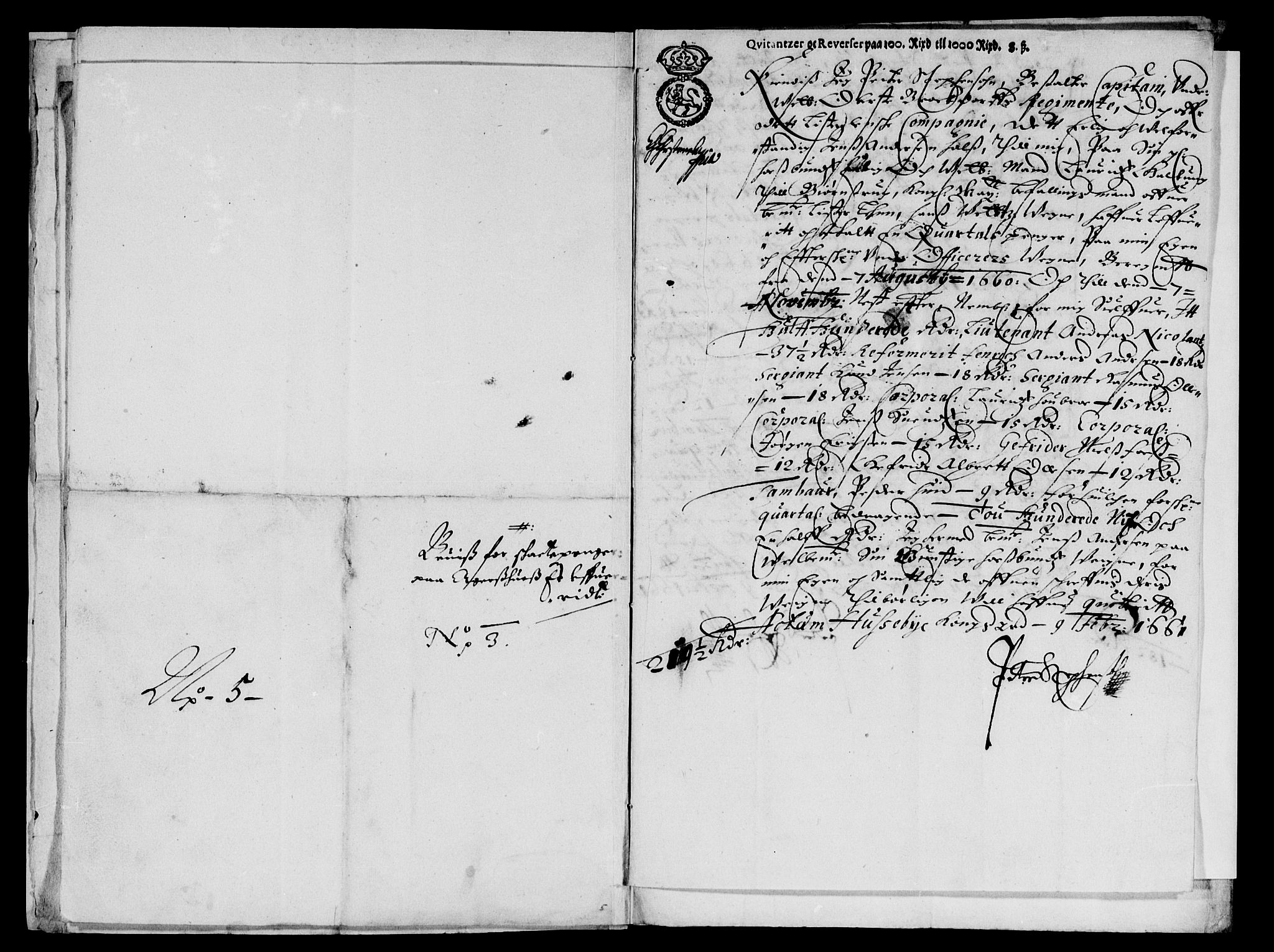 Rentekammeret inntil 1814, Reviderte regnskaper, Lensregnskaper, AV/RA-EA-5023/R/Rb/Rbr/L0023: Lista len, 1660-1661