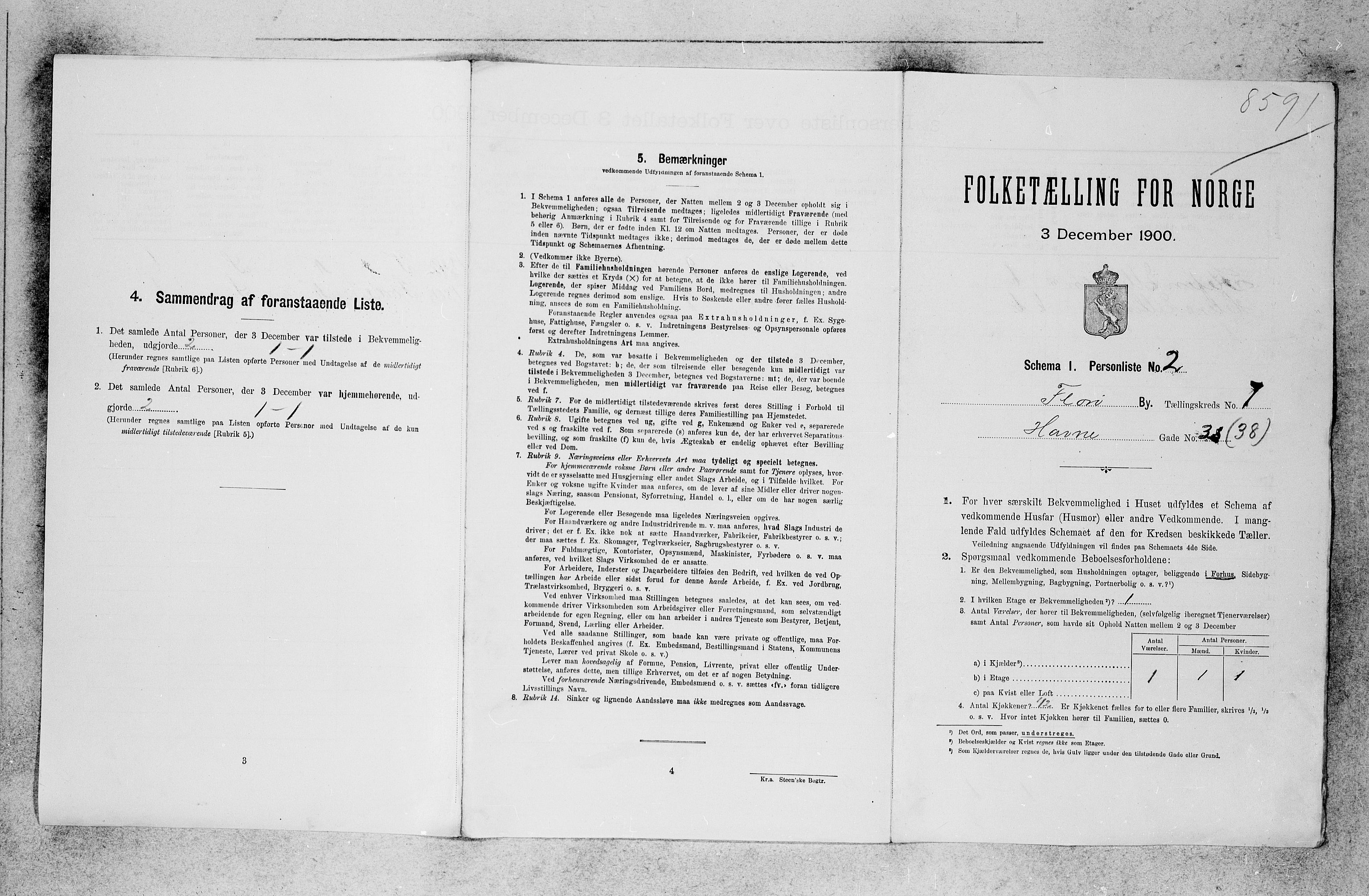 SAB, 1900 census for Florø, 1900, p. 19