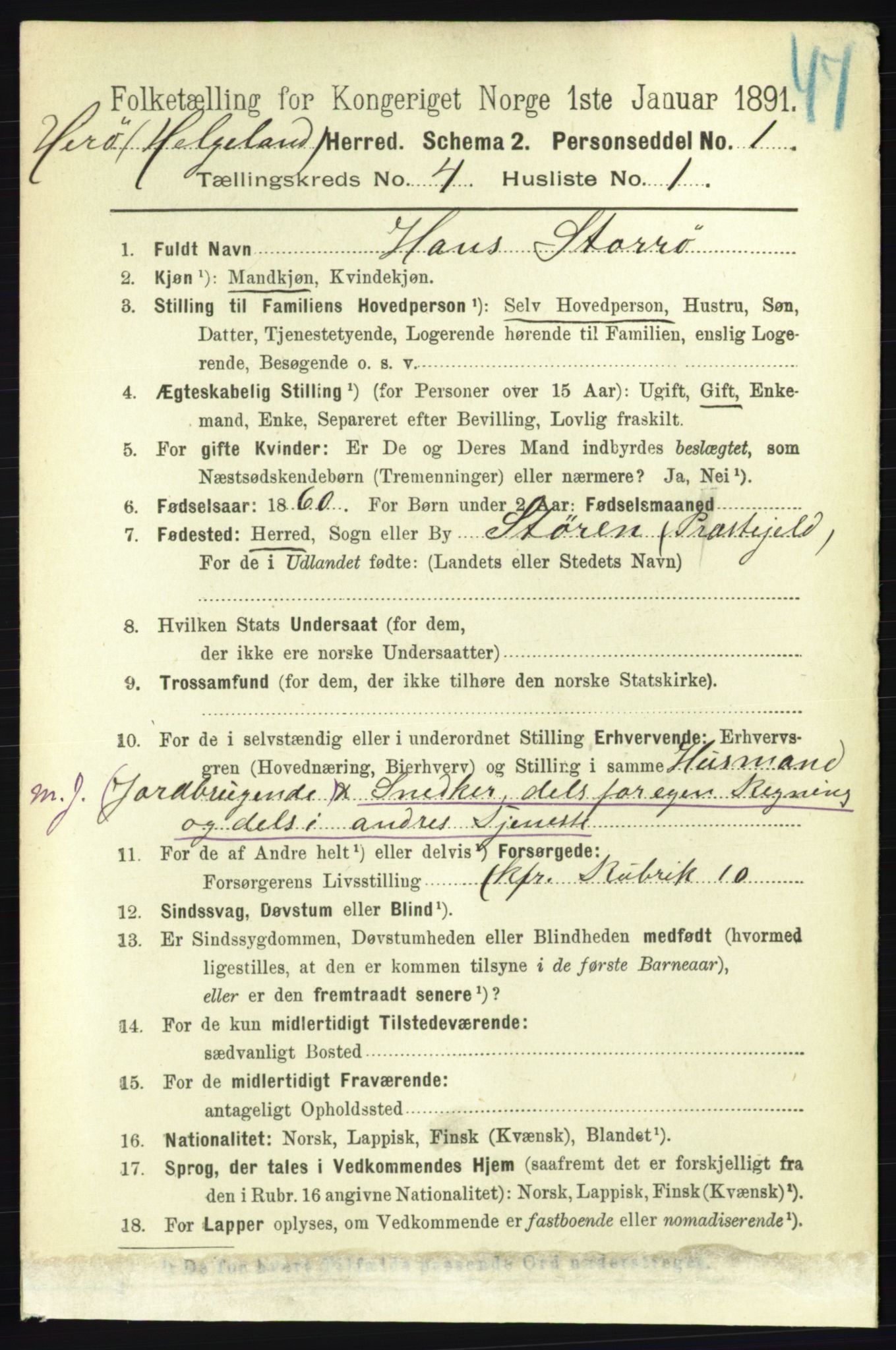 RA, 1891 census for 1818 Herøy, 1891, p. 922