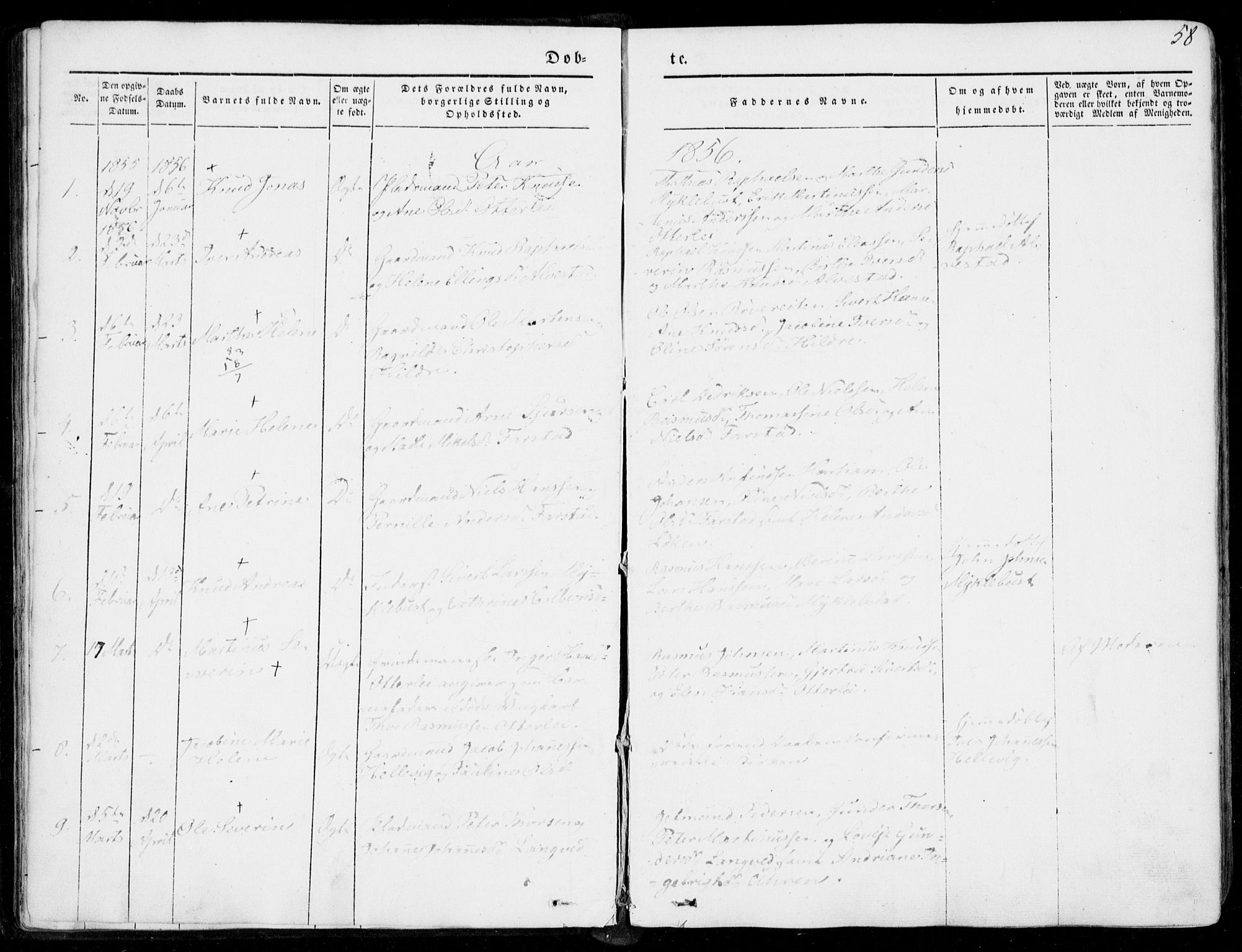 Ministerialprotokoller, klokkerbøker og fødselsregistre - Møre og Romsdal, AV/SAT-A-1454/536/L0497: Parish register (official) no. 536A06, 1845-1865, p. 58