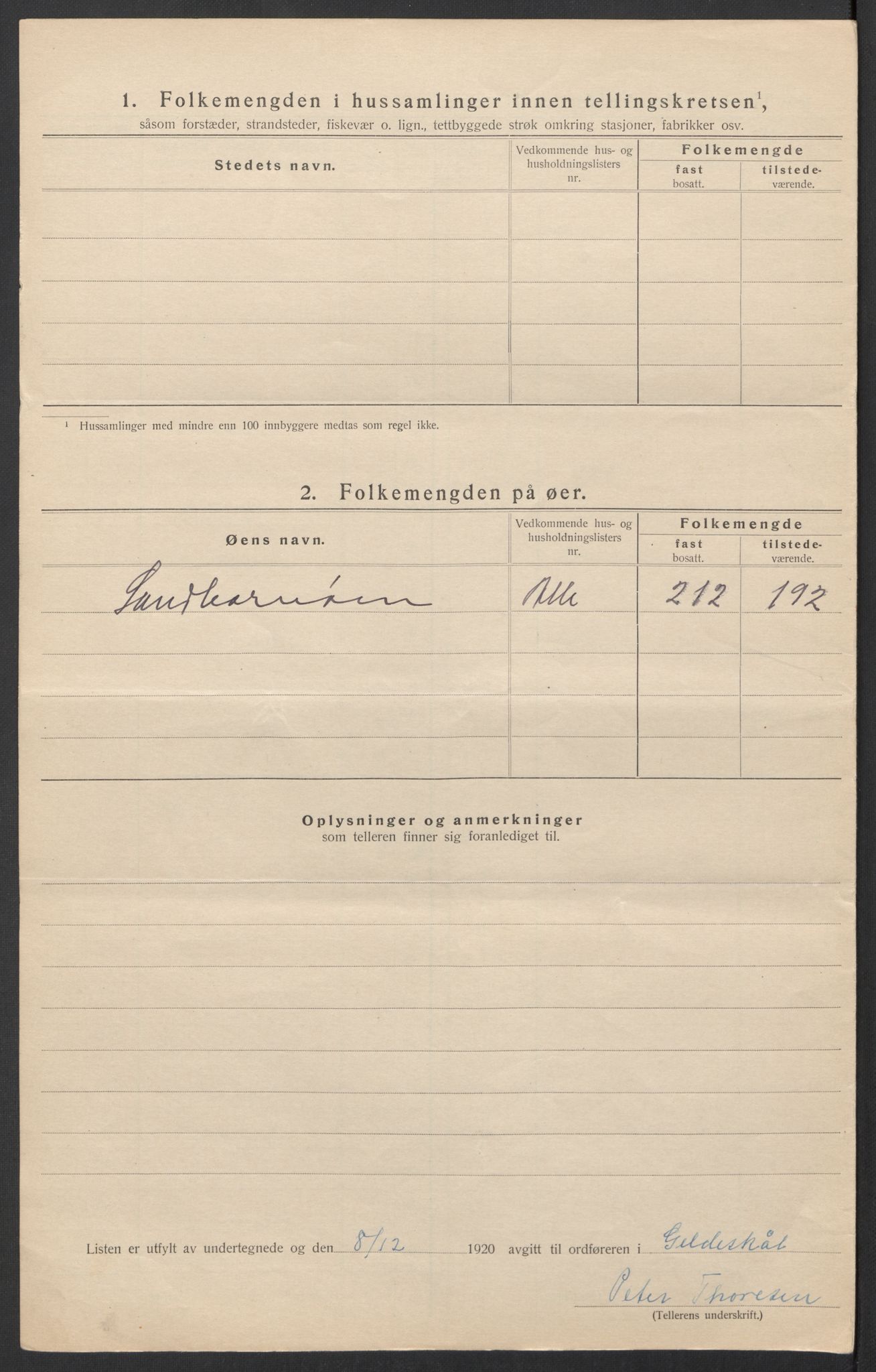 SAT, 1920 census for Gildeskål, 1920, p. 39