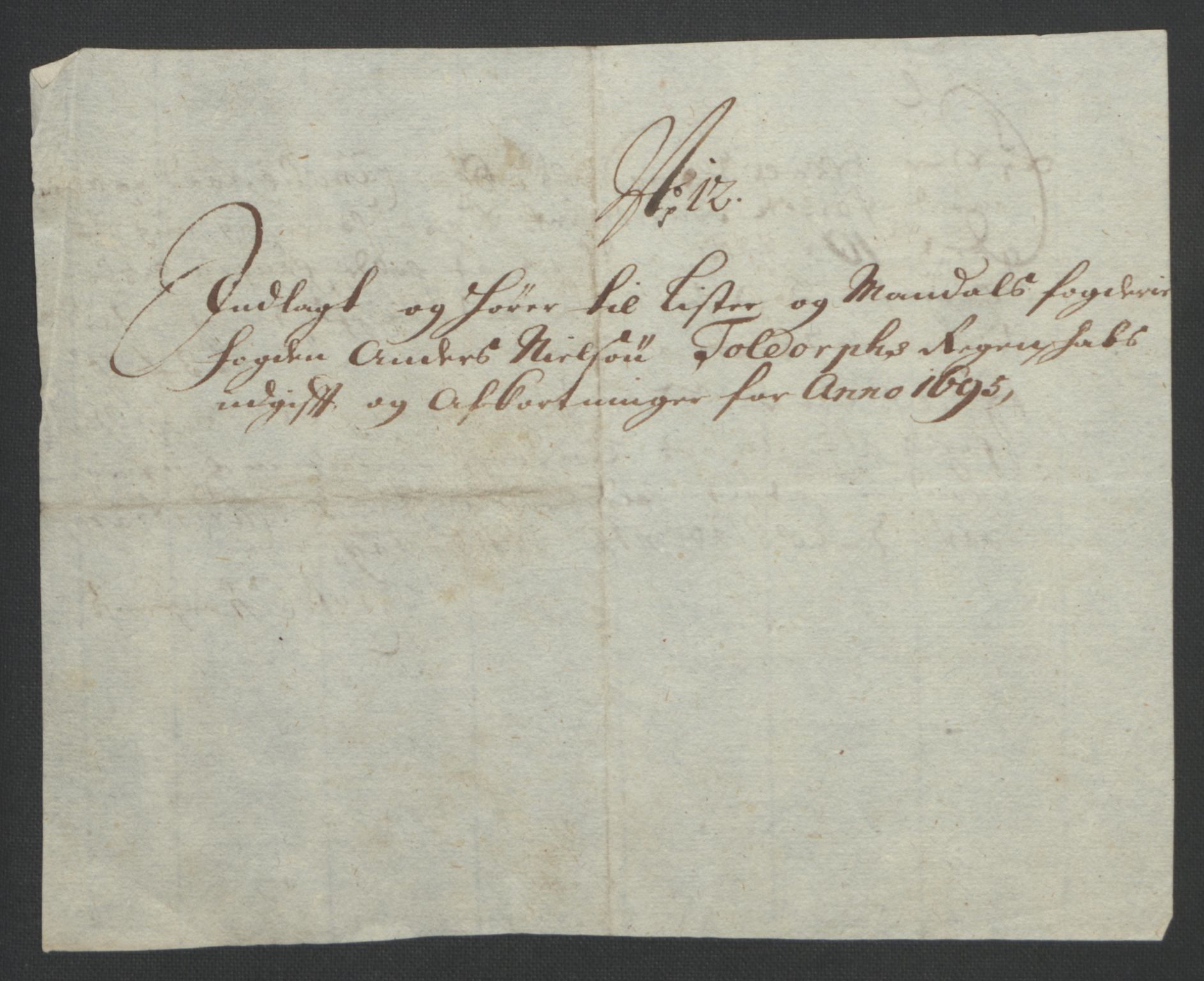 Rentekammeret inntil 1814, Reviderte regnskaper, Fogderegnskap, AV/RA-EA-4092/R43/L2545: Fogderegnskap Lista og Mandal, 1694-1695, p. 358