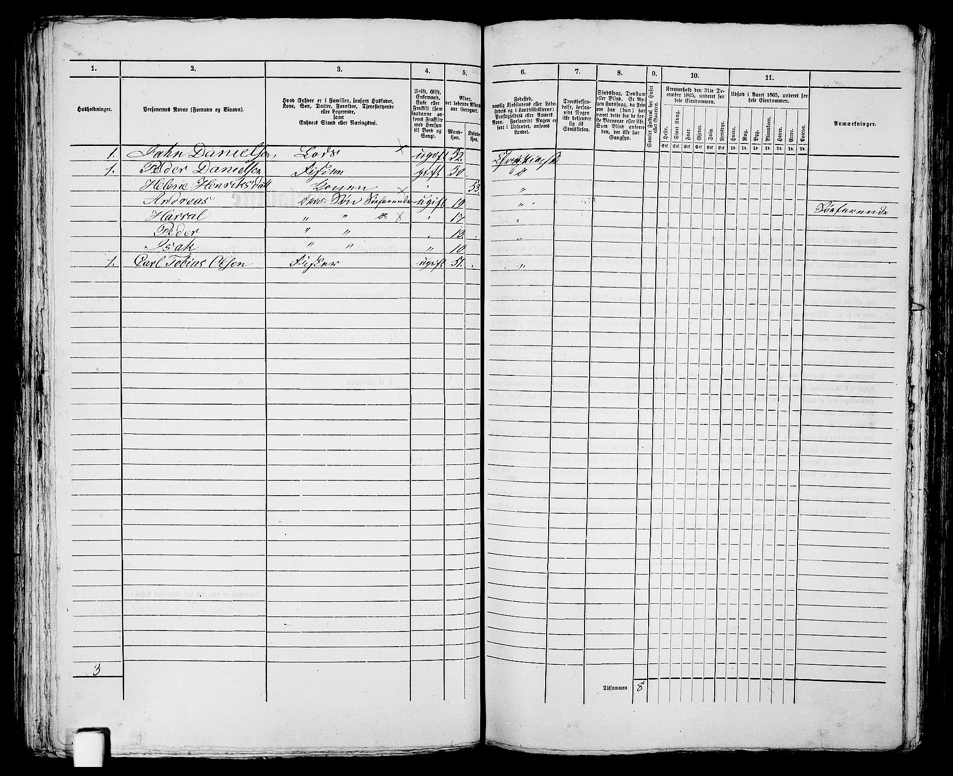 RA, 1865 census for Kristiansand, 1865, p. 700