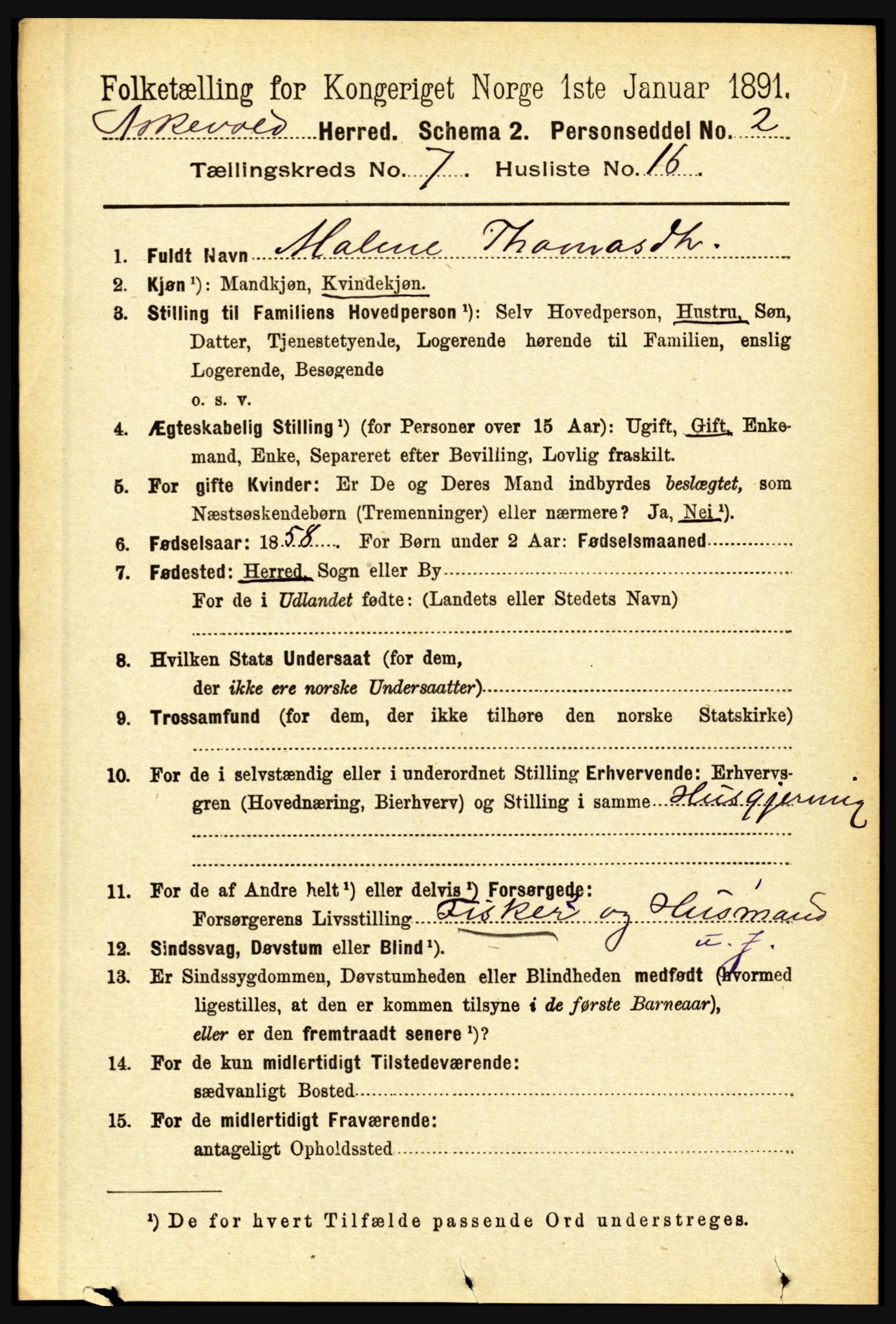 RA, 1891 census for 1428 Askvoll, 1891, p. 1994