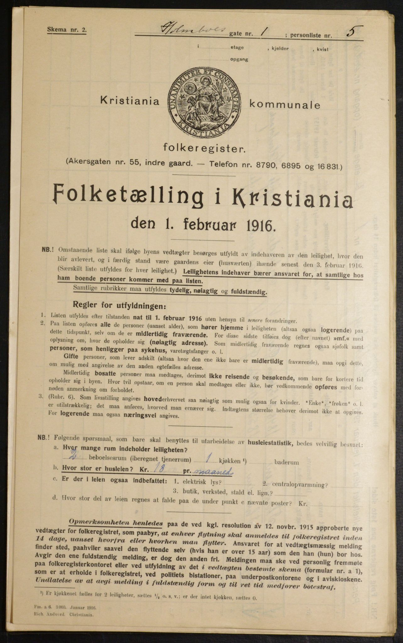 OBA, Municipal Census 1916 for Kristiania, 1916, p. 41426