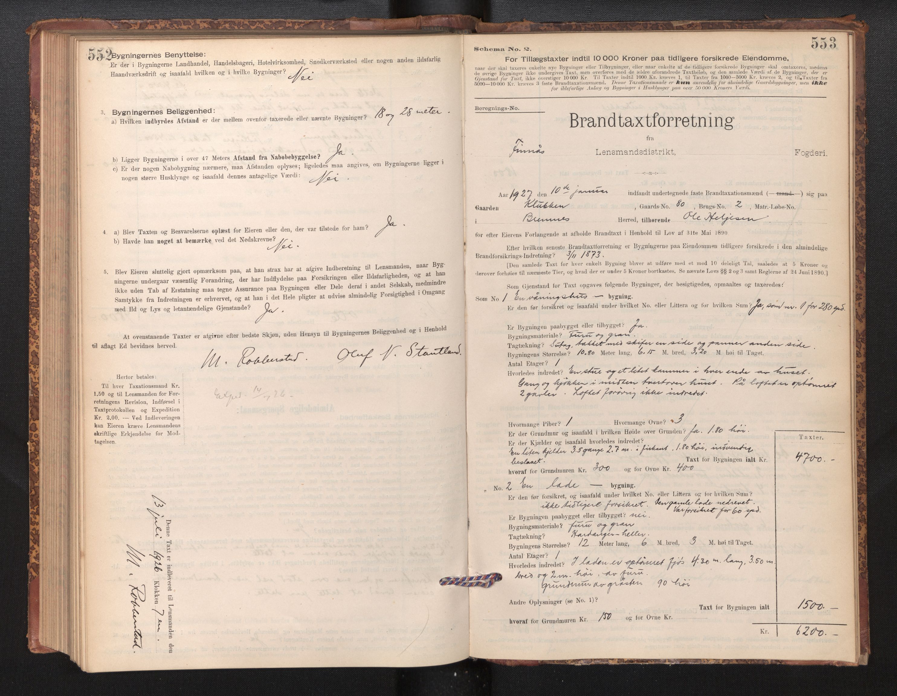 Lensmannen i Finnås, AV/SAB-A-31901/0012/L0002: Branntakstprotokoll, skjematakst, 1894-1954, p. 552-553