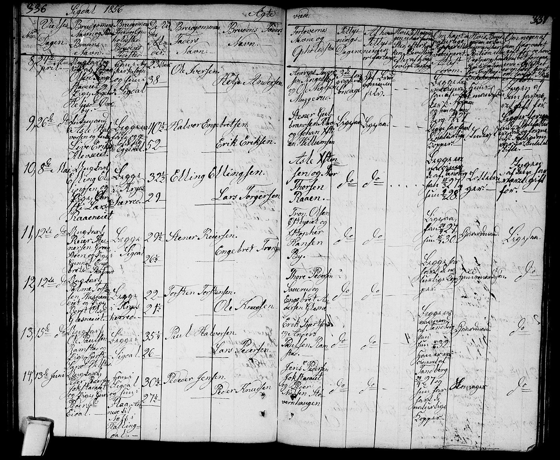 Sigdal kirkebøker, AV/SAKO-A-245/G/Ga/L0002: Parish register (copy) no. I 2, 1835-1856, p. 336-337