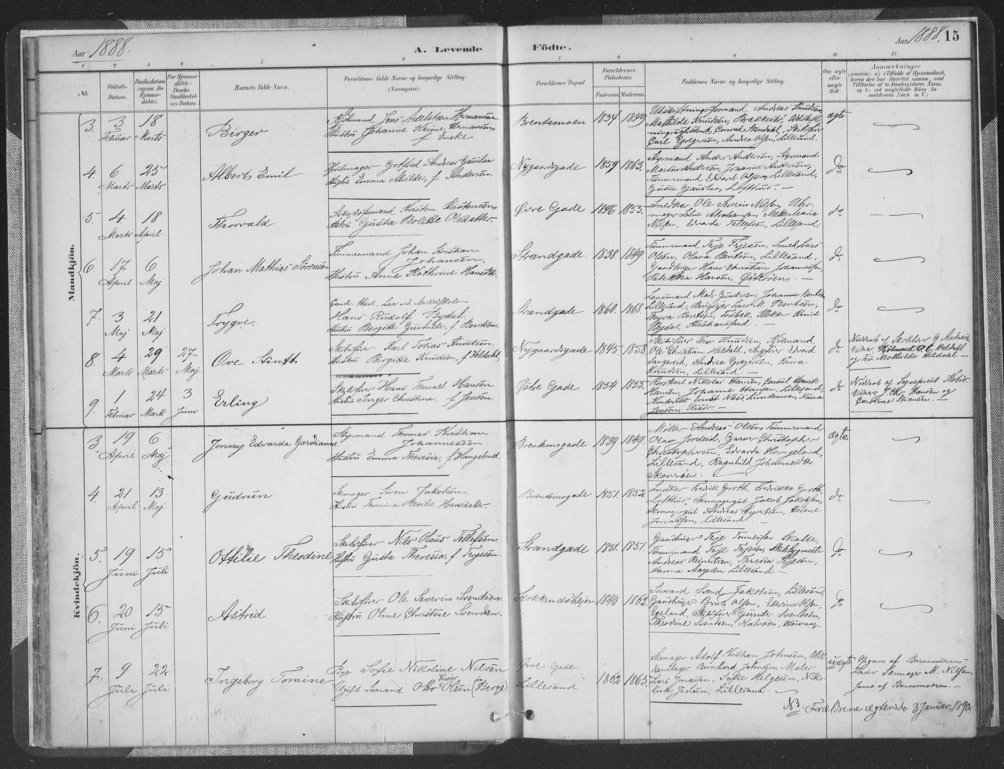 Vestre Moland sokneprestkontor, AV/SAK-1111-0046/F/Fa/Faa/L0001: Parish register (official) no. A 1, 1884-1899, p. 16