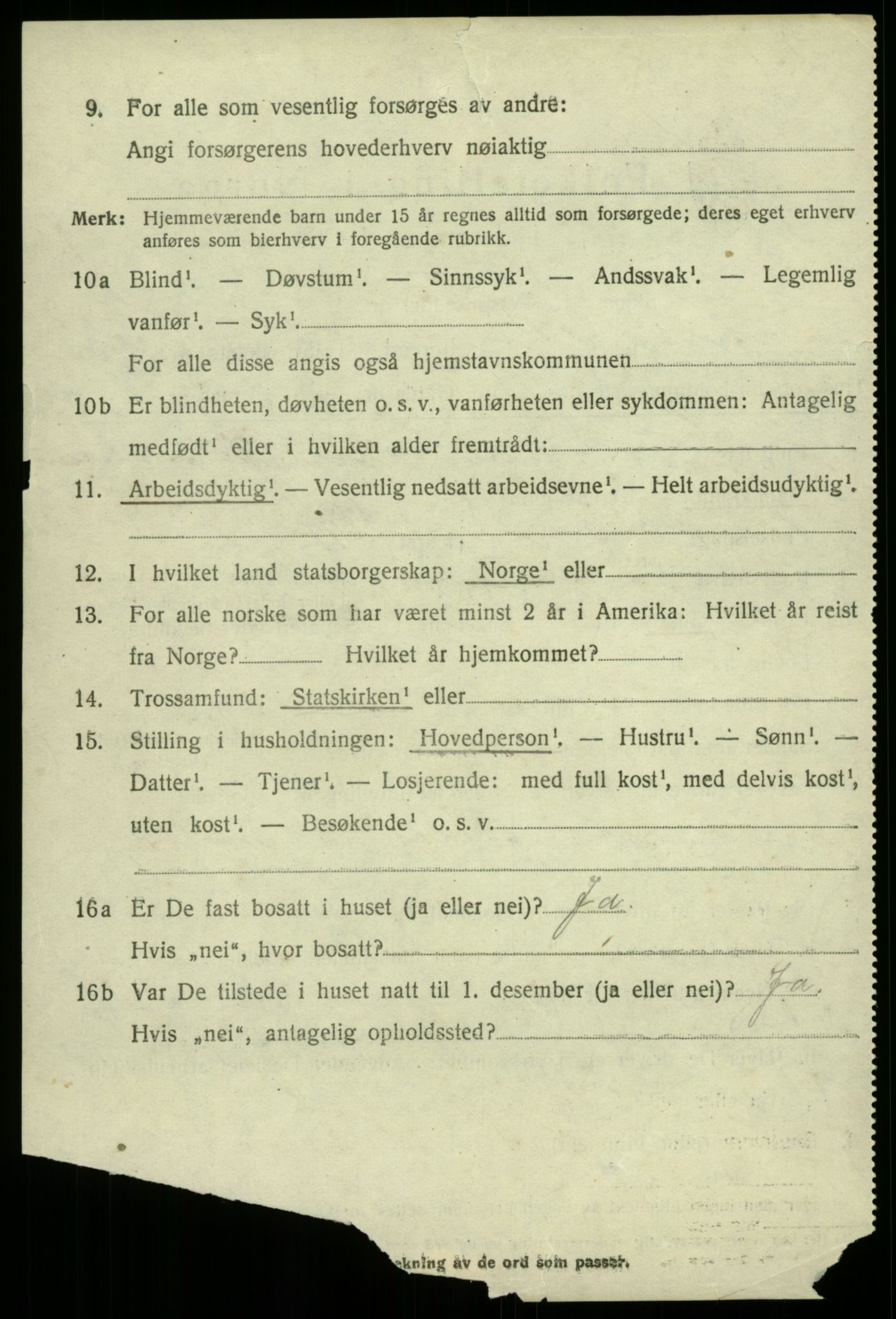 SAB, 1920 census for Austevoll, 1920, p. 1563