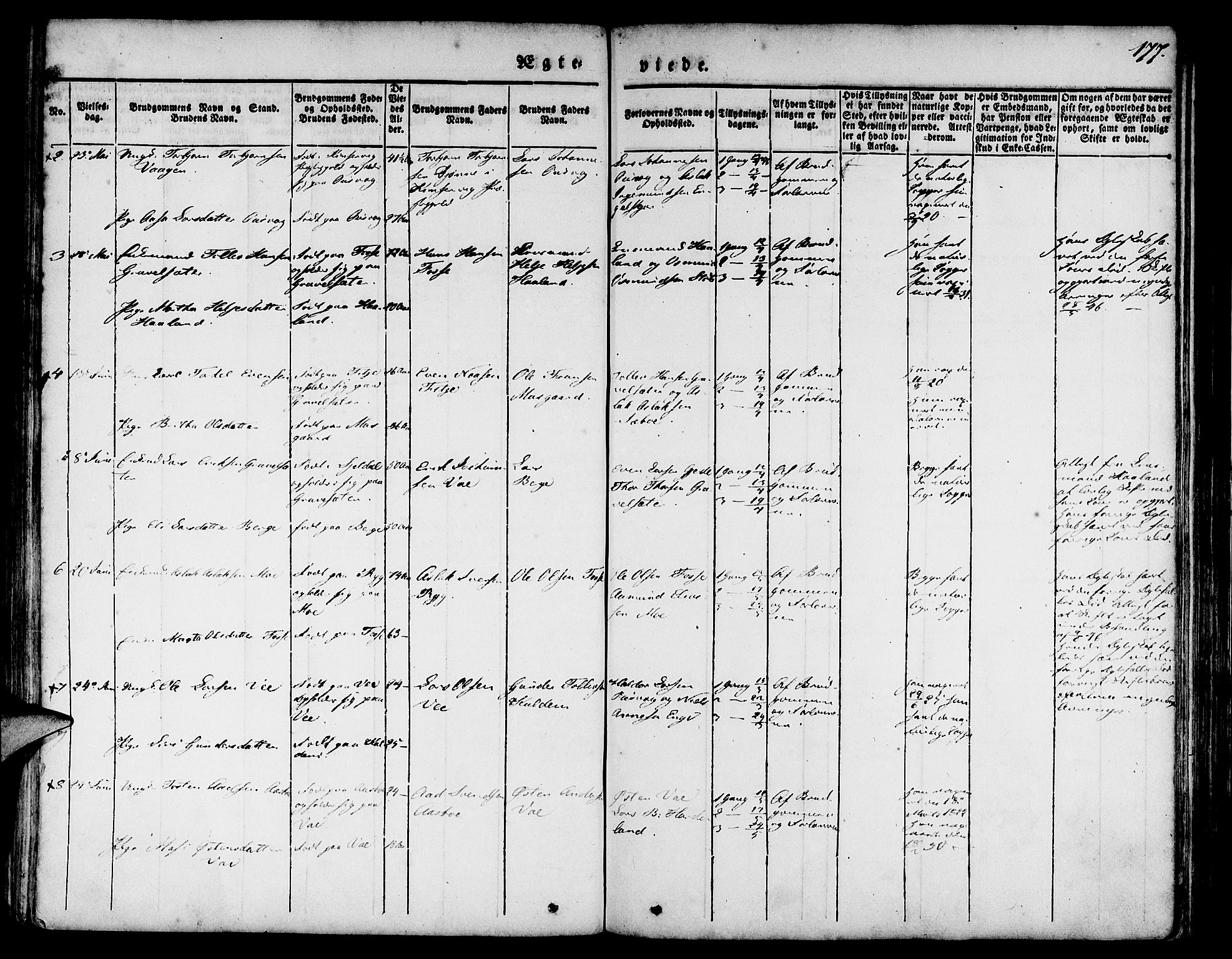 Etne sokneprestembete, AV/SAB-A-75001/H/Haa: Parish register (official) no. A 7, 1831-1847, p. 177