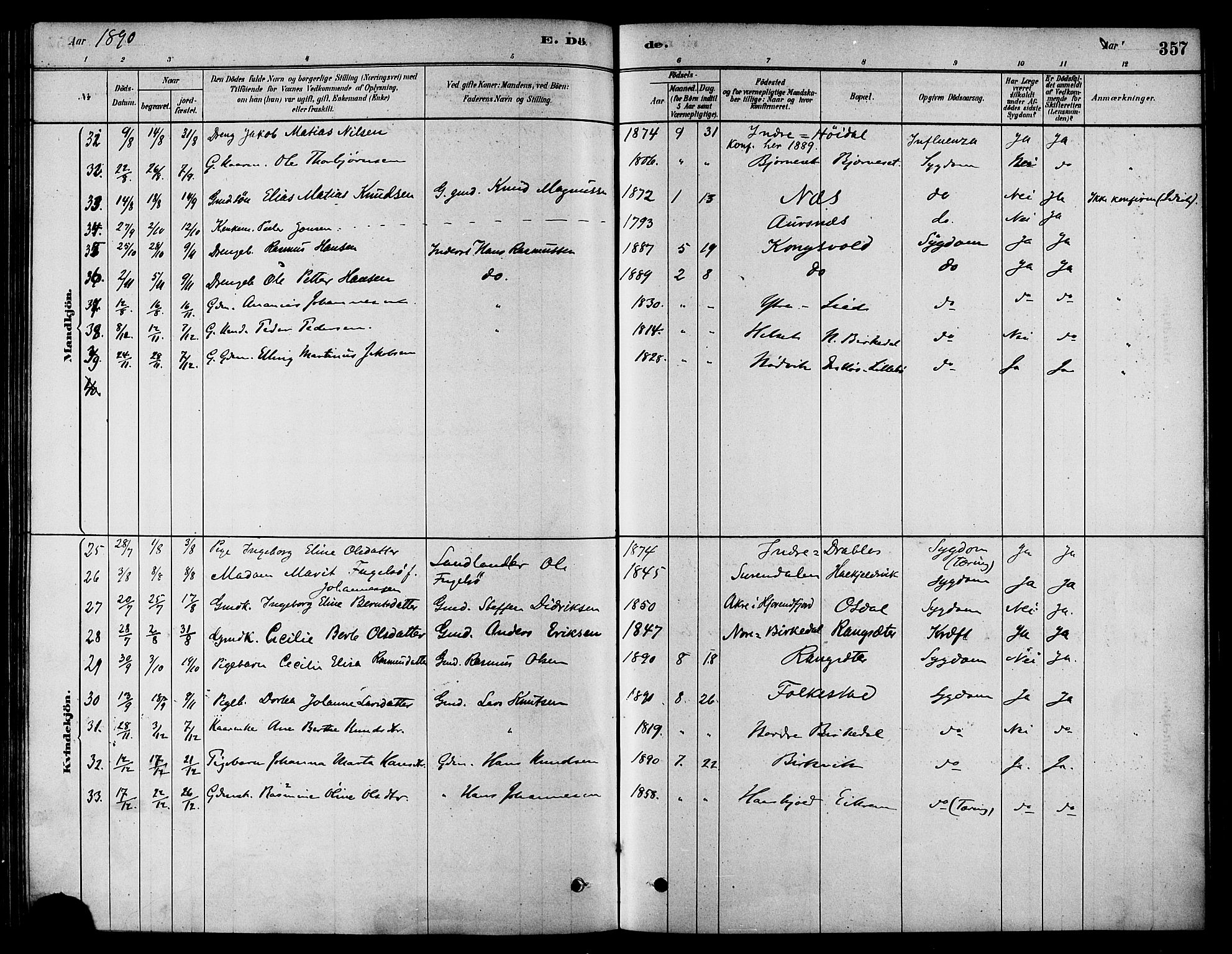 Ministerialprotokoller, klokkerbøker og fødselsregistre - Møre og Romsdal, AV/SAT-A-1454/511/L0141: Parish register (official) no. 511A08, 1878-1890, p. 357