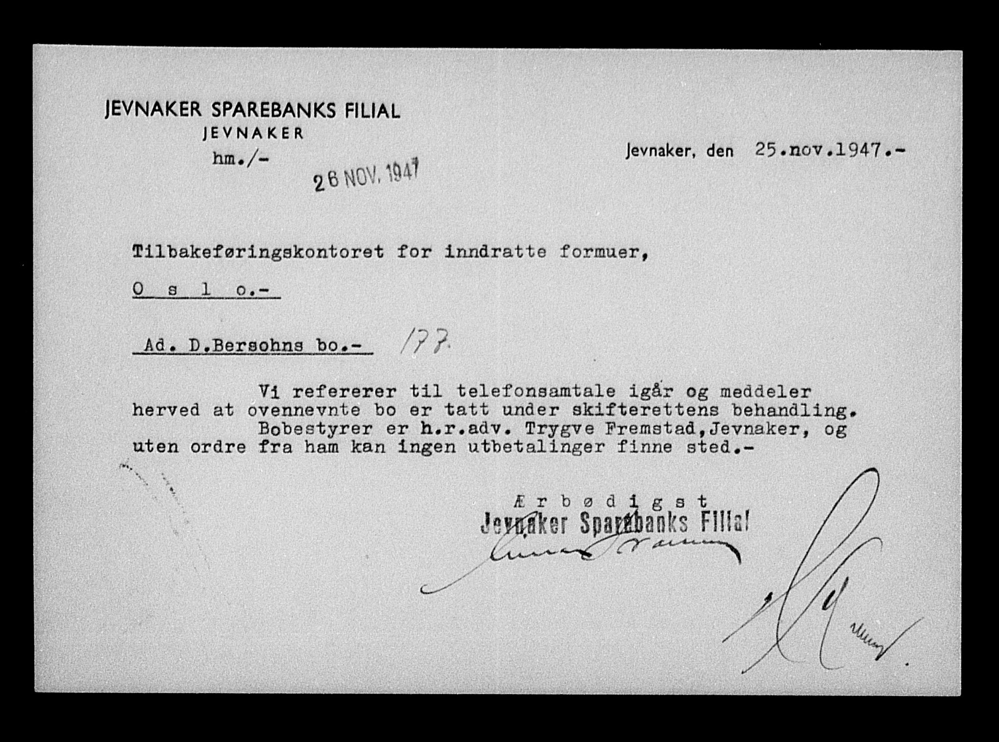 Justisdepartementet, Tilbakeføringskontoret for inndratte formuer, RA/S-1564/H/Hc/Hcd/L0991: --, 1945-1947, p. 576