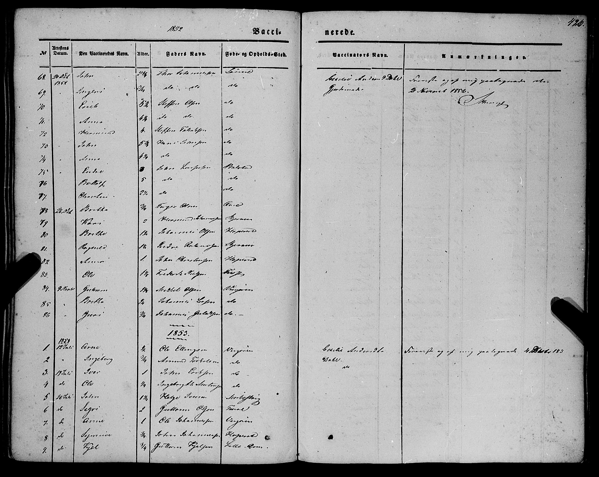 Vik sokneprestembete, SAB/A-81501: Parish register (official) no. A 8, 1846-1865, p. 426