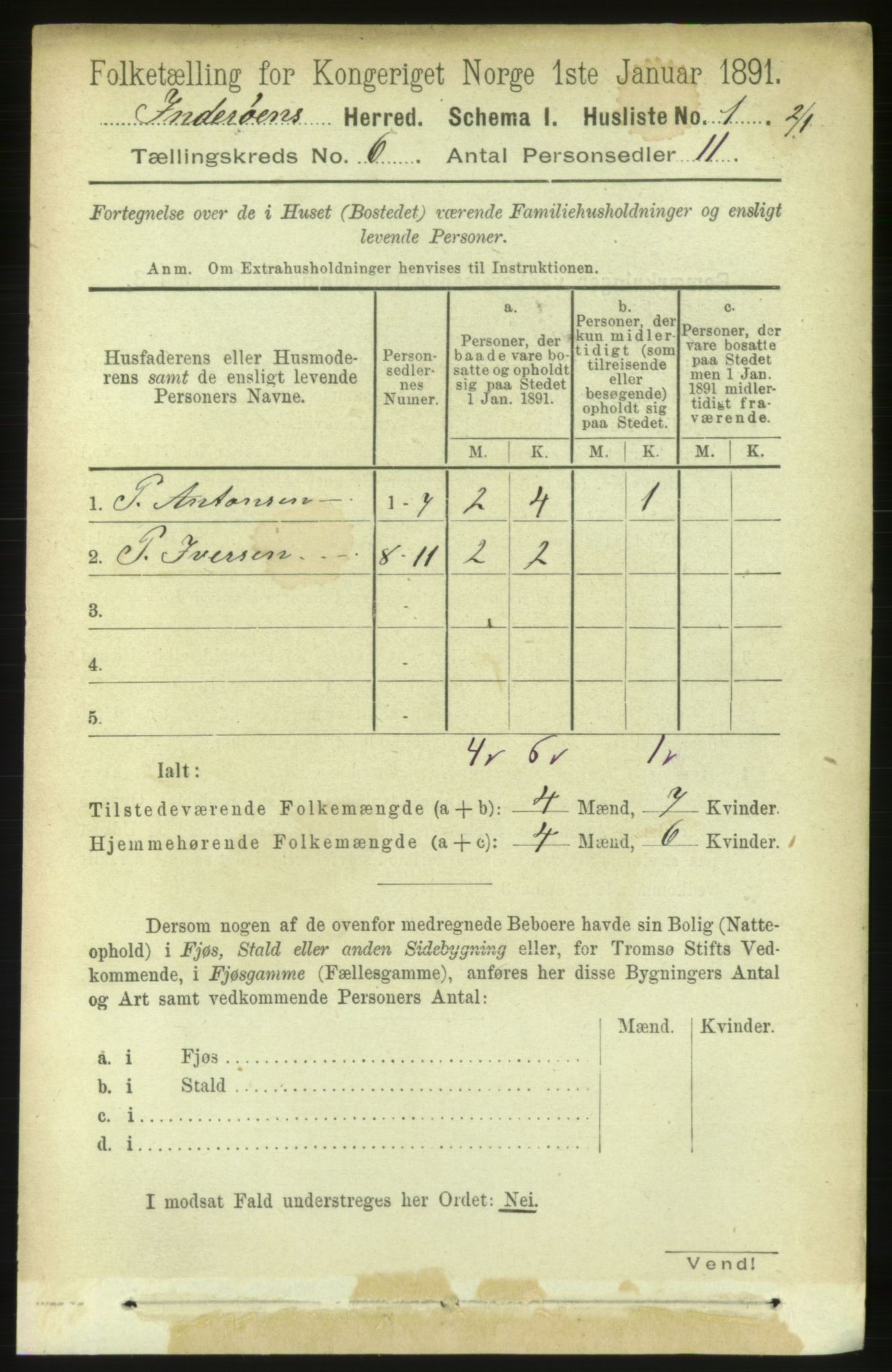 RA, 1891 census for 1729 Inderøy, 1891, p. 3296