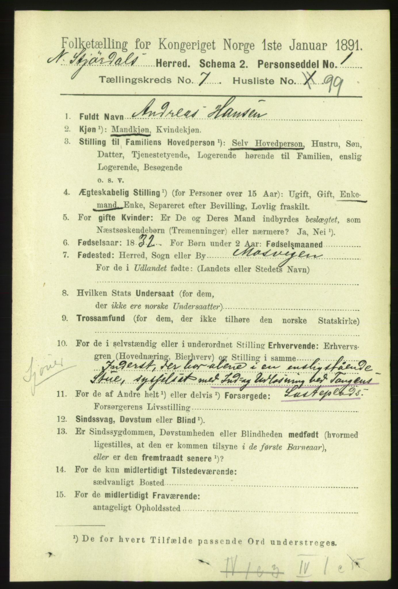 RA, 1891 census for 1714 Nedre Stjørdal, 1891, p. 3563