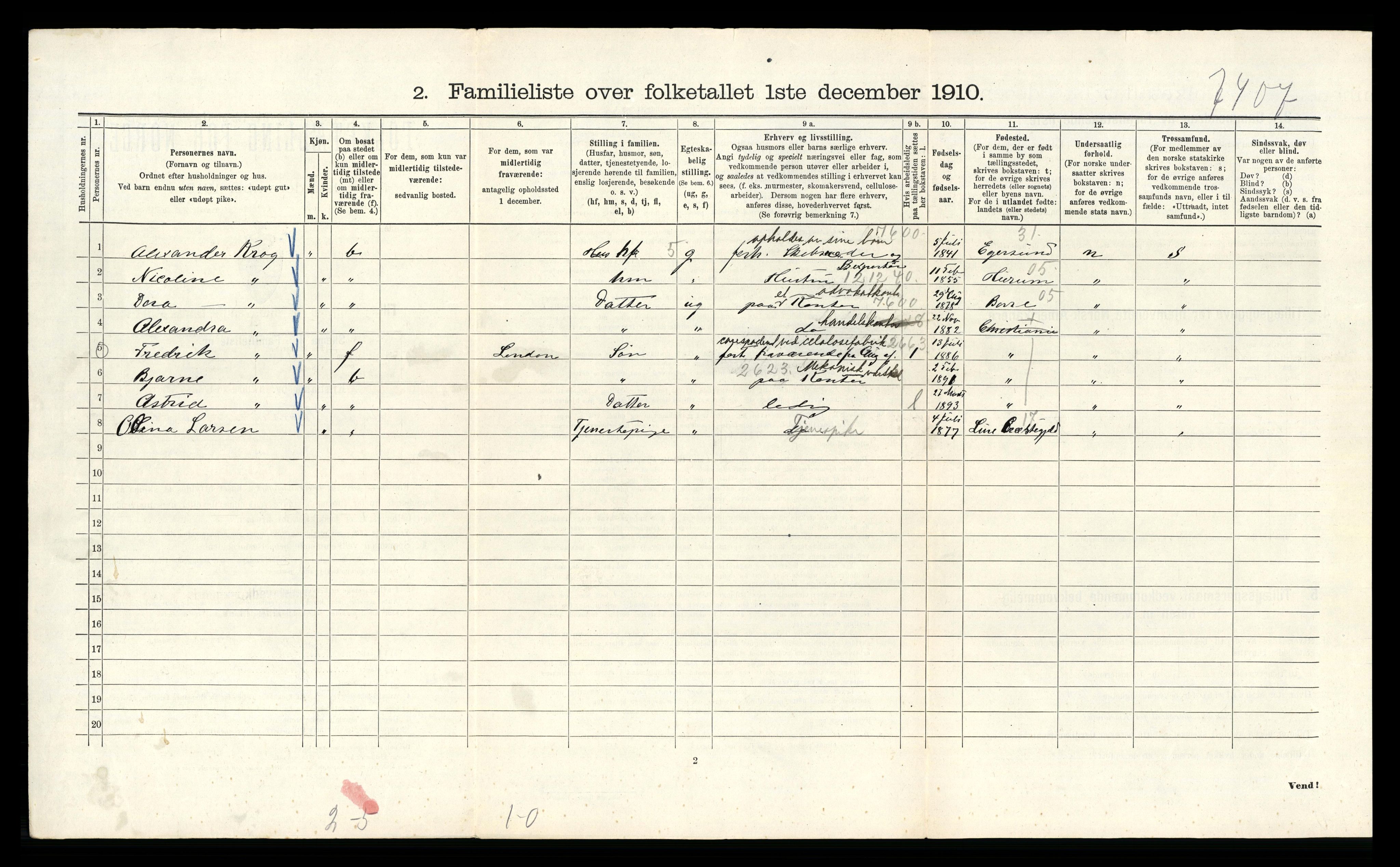 RA, 1910 census for Kristiania, 1910, p. 63980