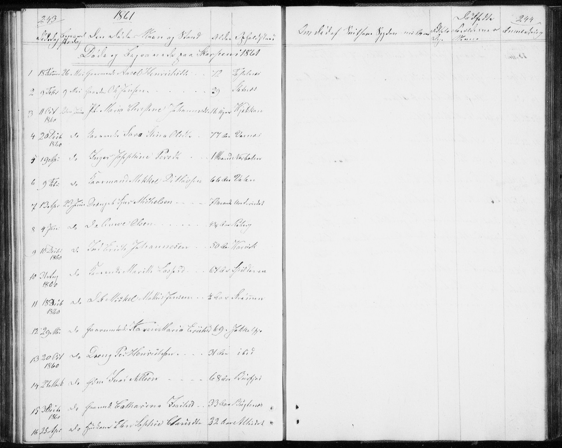 Skjervøy sokneprestkontor, SATØ/S-1300/H/Ha/Hab/L0003klokker: Parish register (copy) no. 3, 1849-1861, p. 243-244
