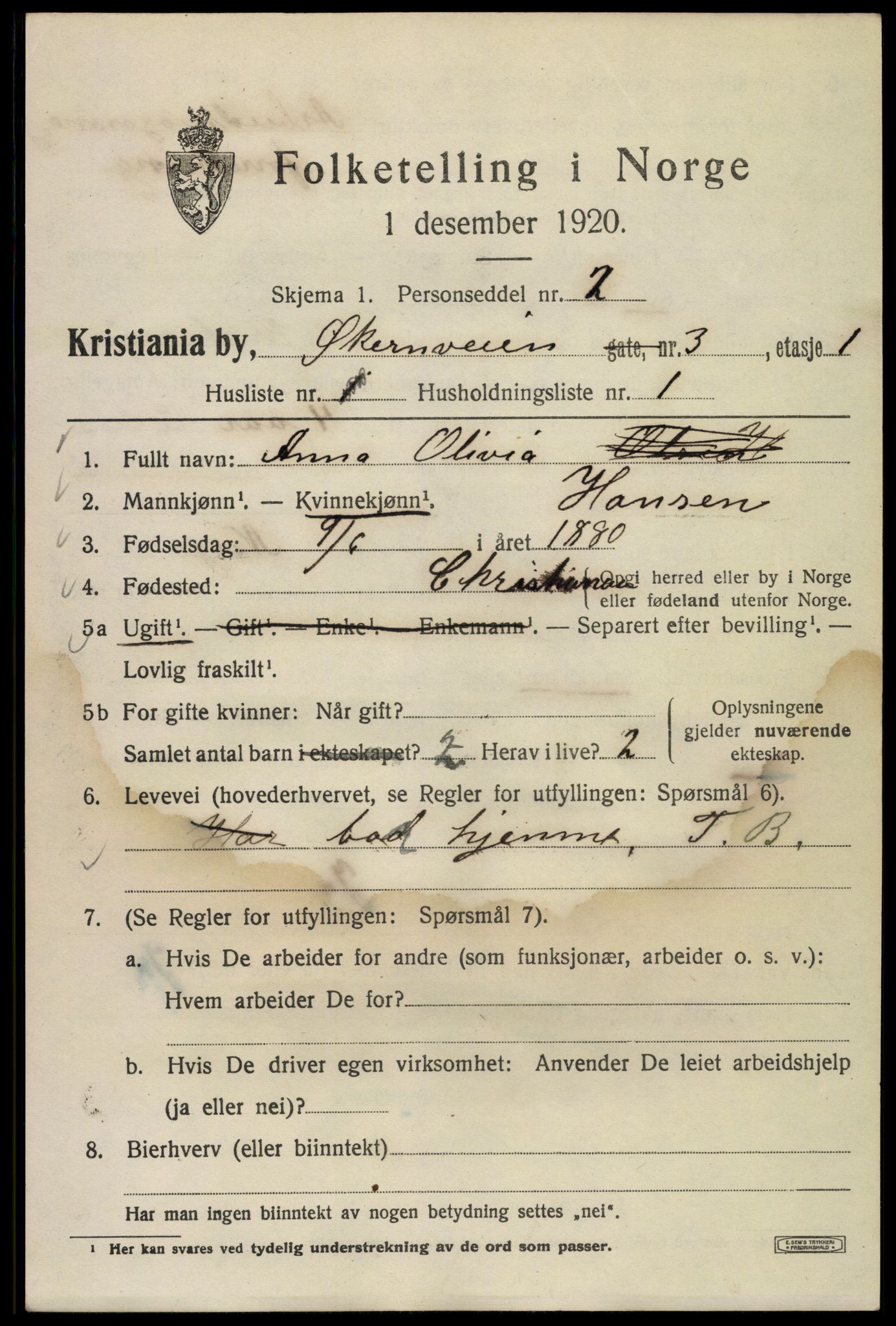 SAO, 1920 census for Kristiania, 1920, p. 654773