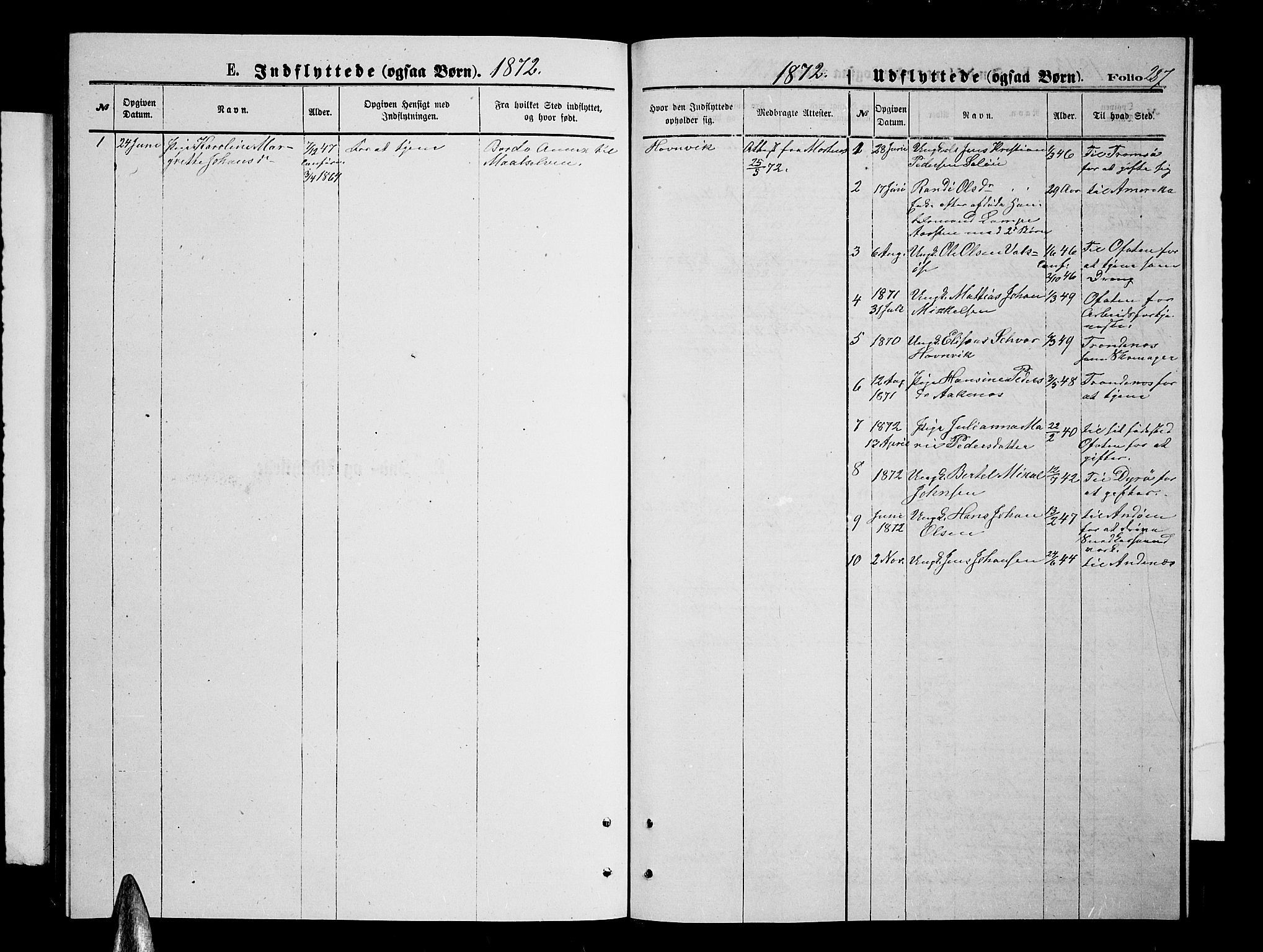 Ibestad sokneprestembete, SATØ/S-0077/H/Ha/Hab/L0006klokker: Parish register (copy) no. 6, 1871-1879, p. 287