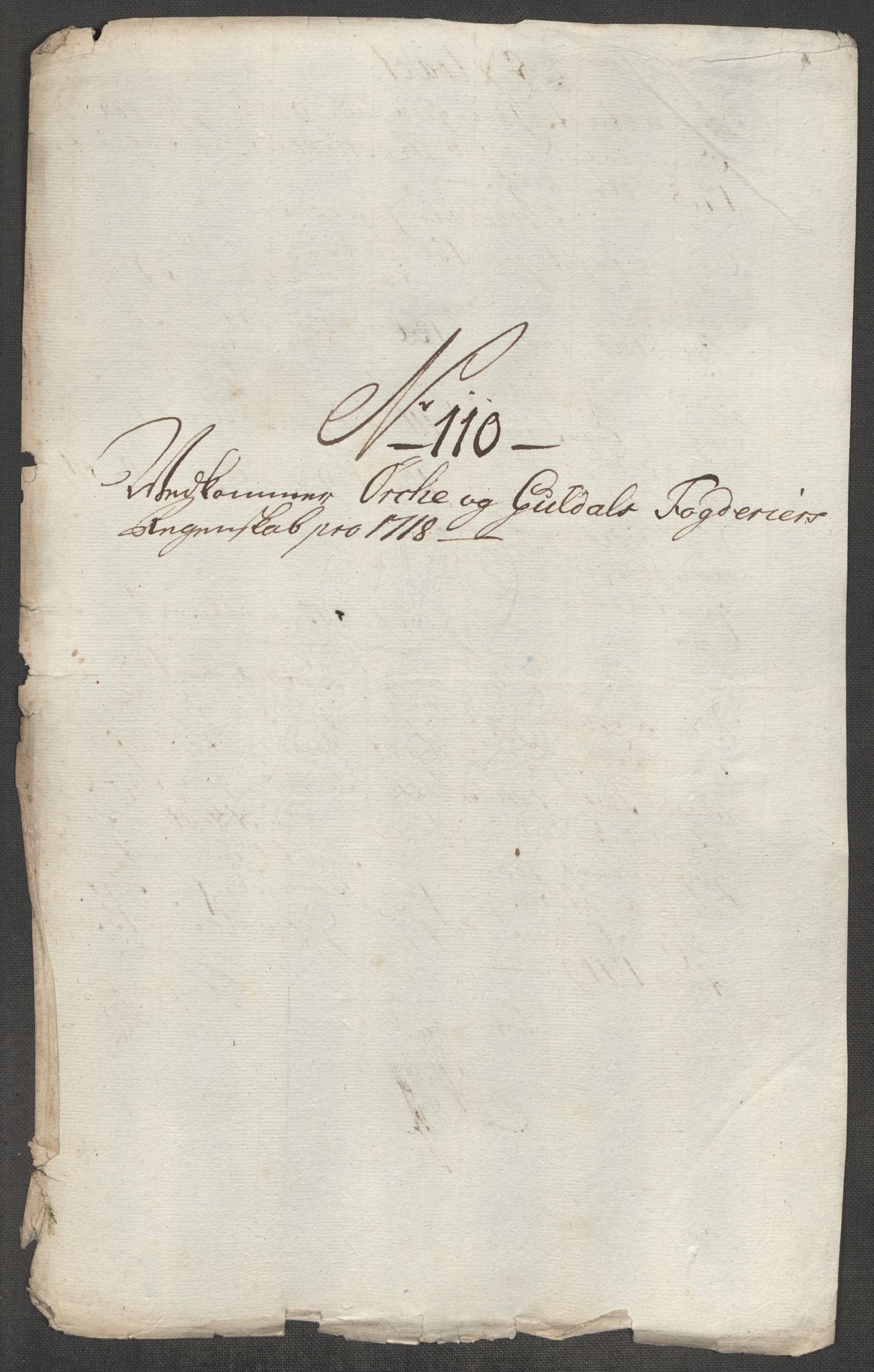 Rentekammeret inntil 1814, Reviderte regnskaper, Fogderegnskap, AV/RA-EA-4092/R60/L3972: Fogderegnskap Orkdal og Gauldal, 1718, p. 299