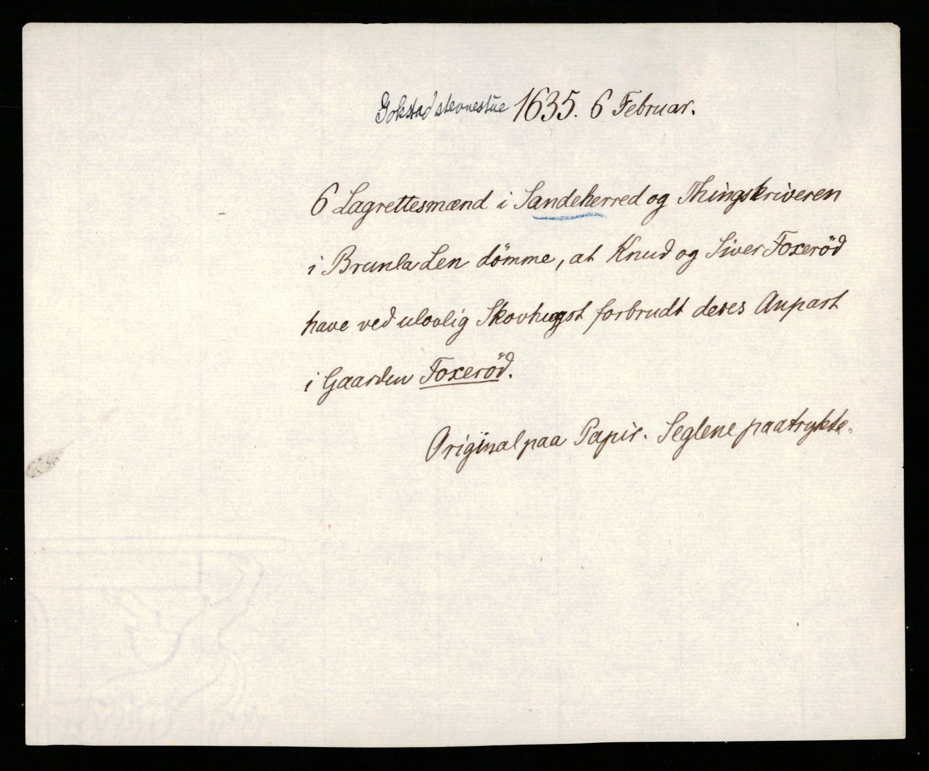 Riksarkivets diplomsamling, AV/RA-EA-5965/F35/F35b/L0008: Riksarkivets diplomer, seddelregister, 1635-1646, p. 5