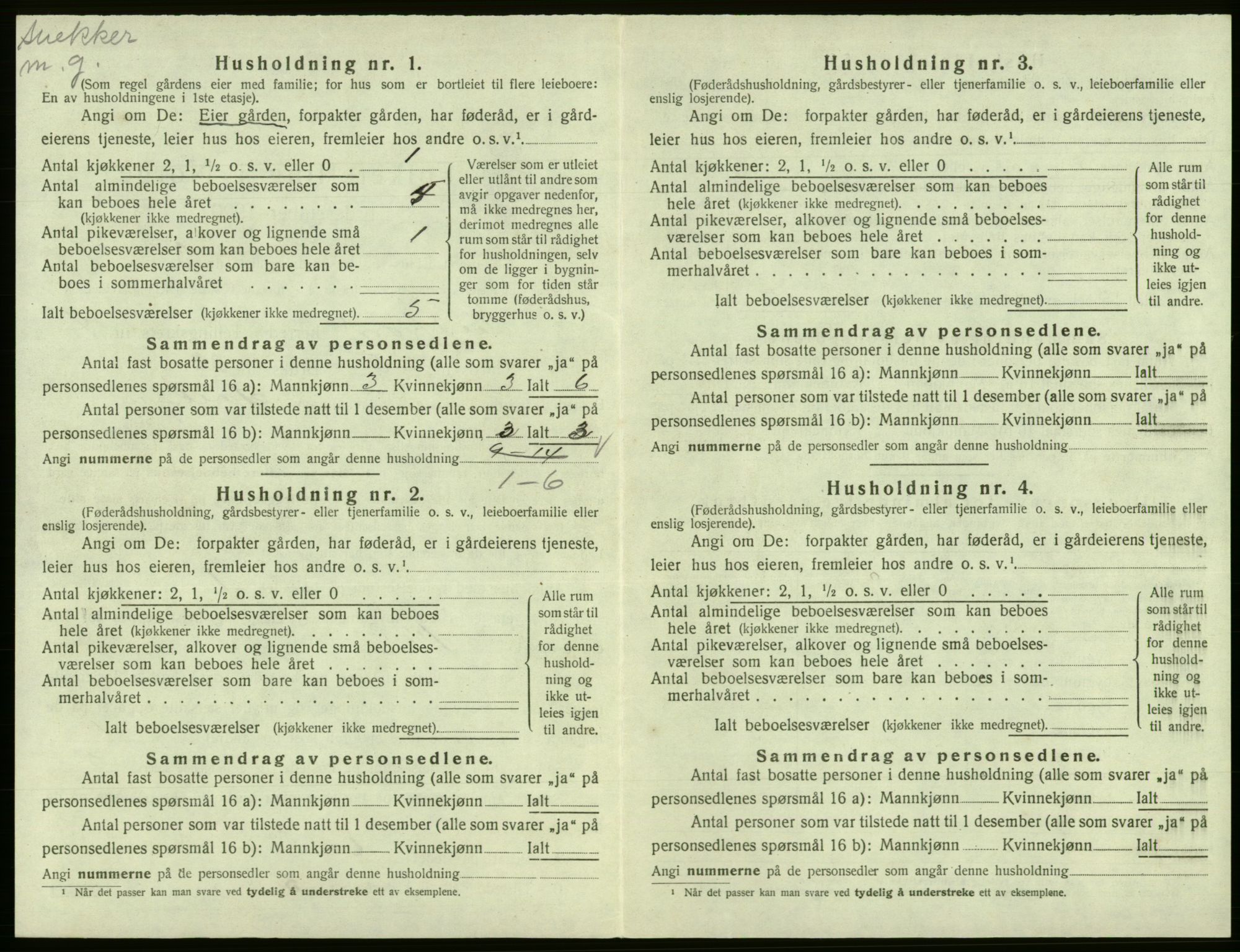 SAB, 1920 census for Eidfjord, 1920, p. 210