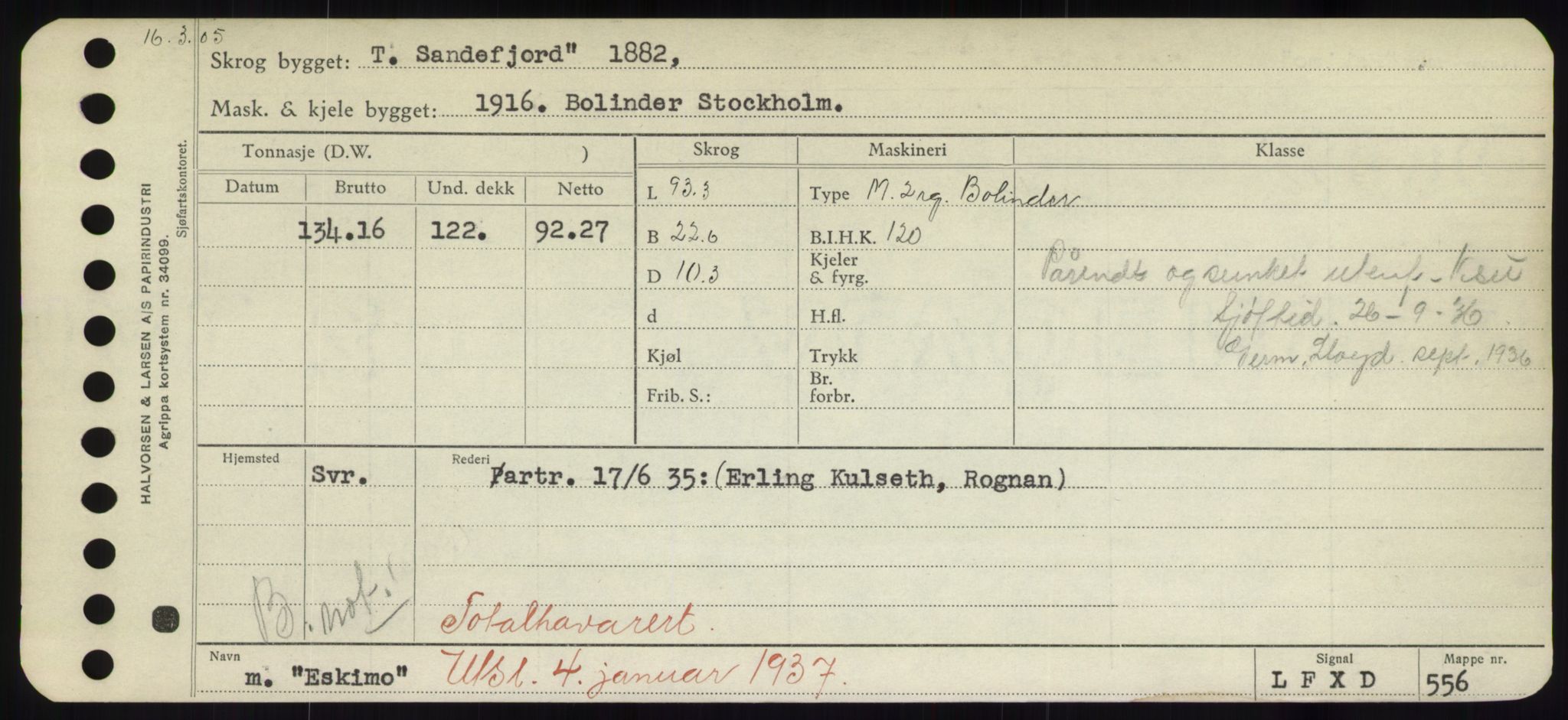 Sjøfartsdirektoratet med forløpere, Skipsmålingen, RA/S-1627/H/Hd/L0009: Fartøy, E, p. 525