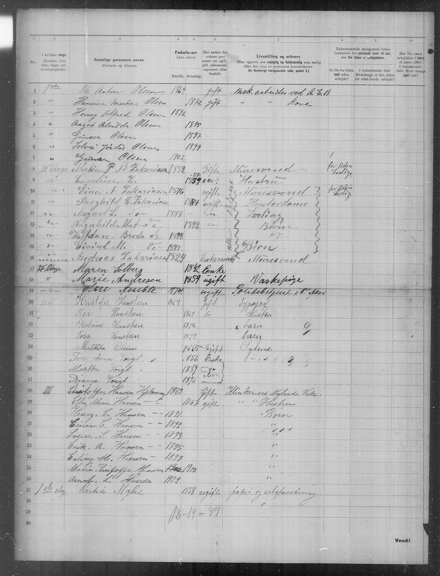 OBA, Municipal Census 1903 for Kristiania, 1903, p. 23599