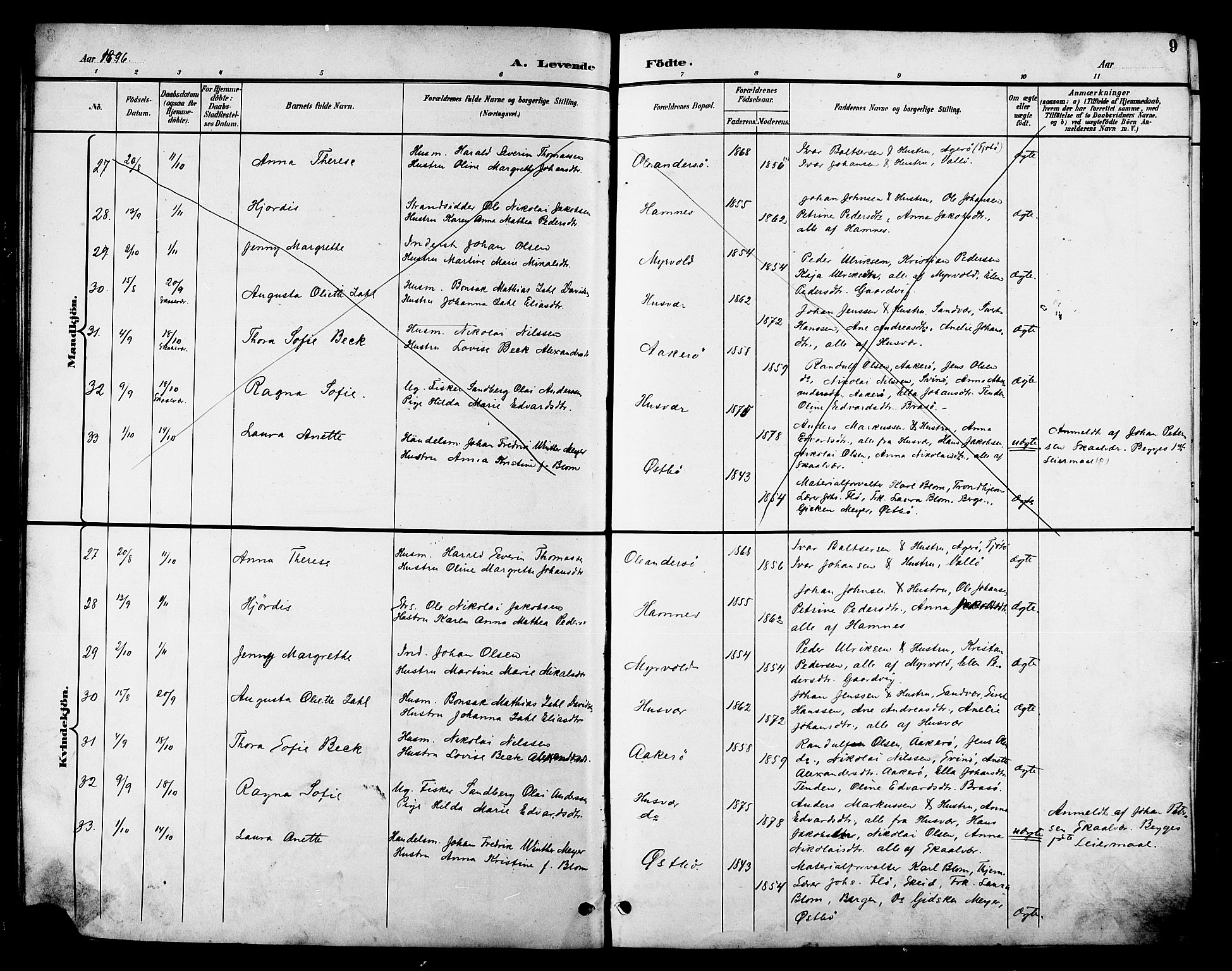 Ministerialprotokoller, klokkerbøker og fødselsregistre - Nordland, AV/SAT-A-1459/830/L0463: Parish register (copy) no. 830C05, 1895-1906, p. 9