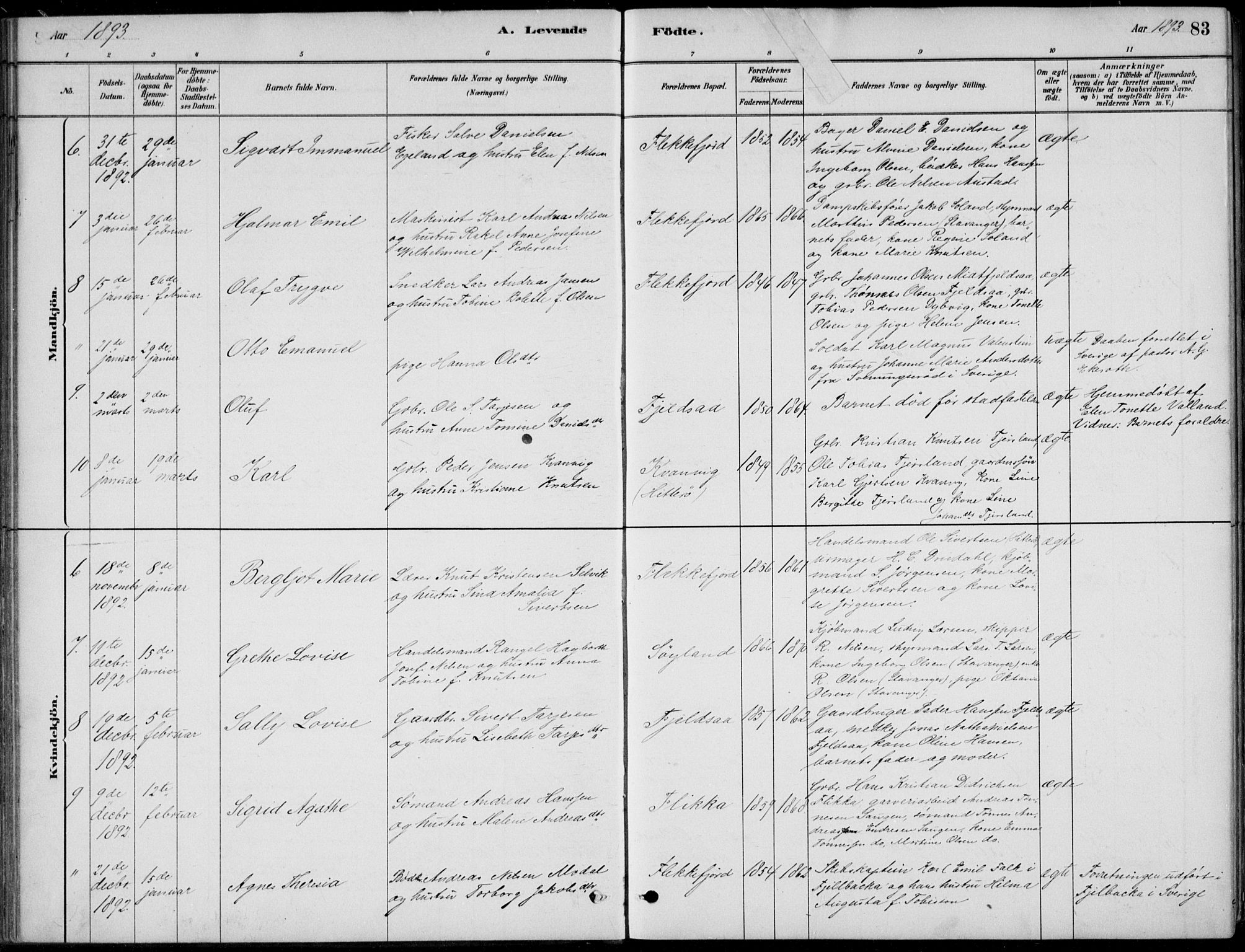 Flekkefjord sokneprestkontor, SAK/1111-0012/F/Fb/Fbc/L0007: Parish register (copy) no. B 7, 1880-1902, p. 83