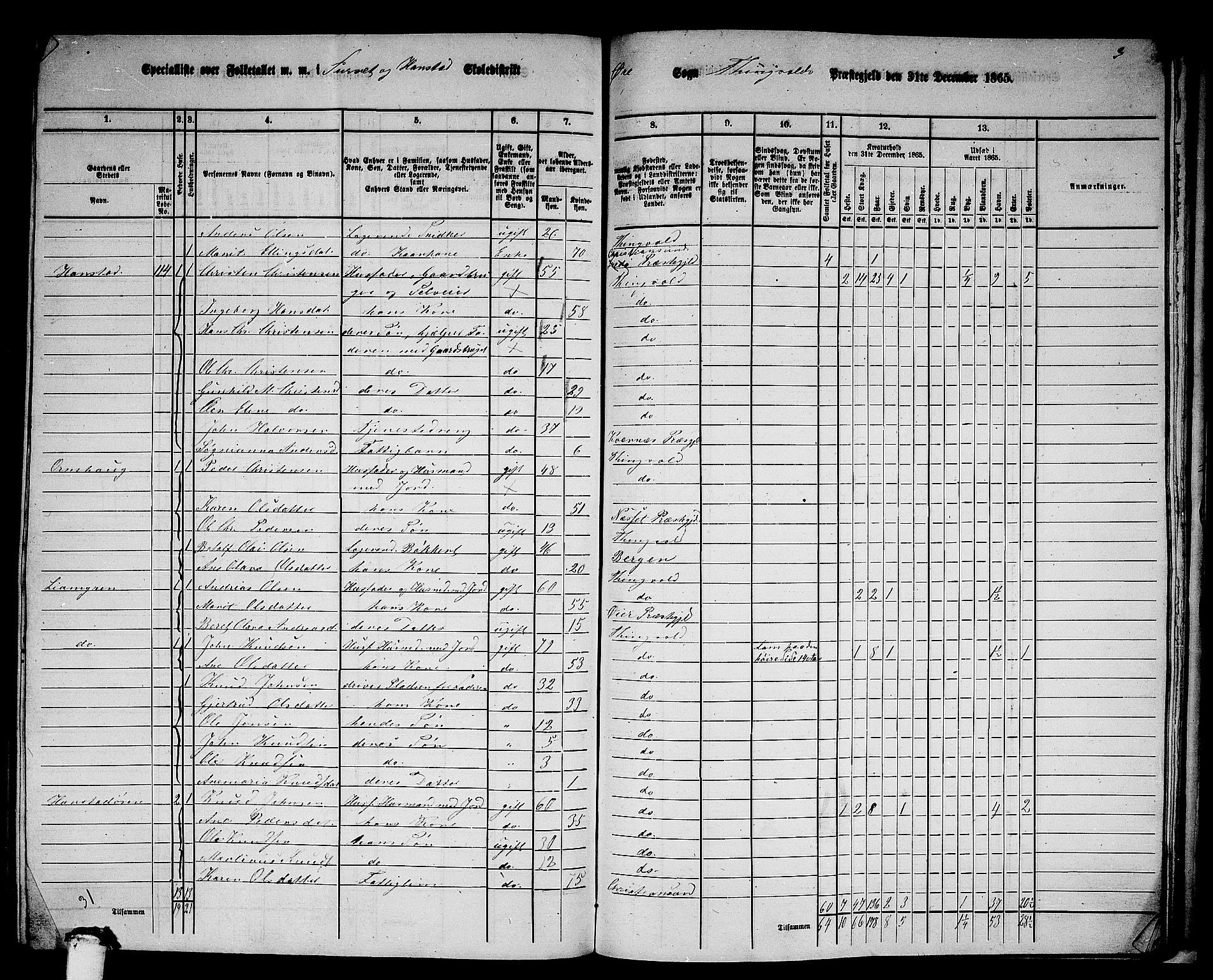 RA, 1865 census for Tingvoll, 1865, p. 226