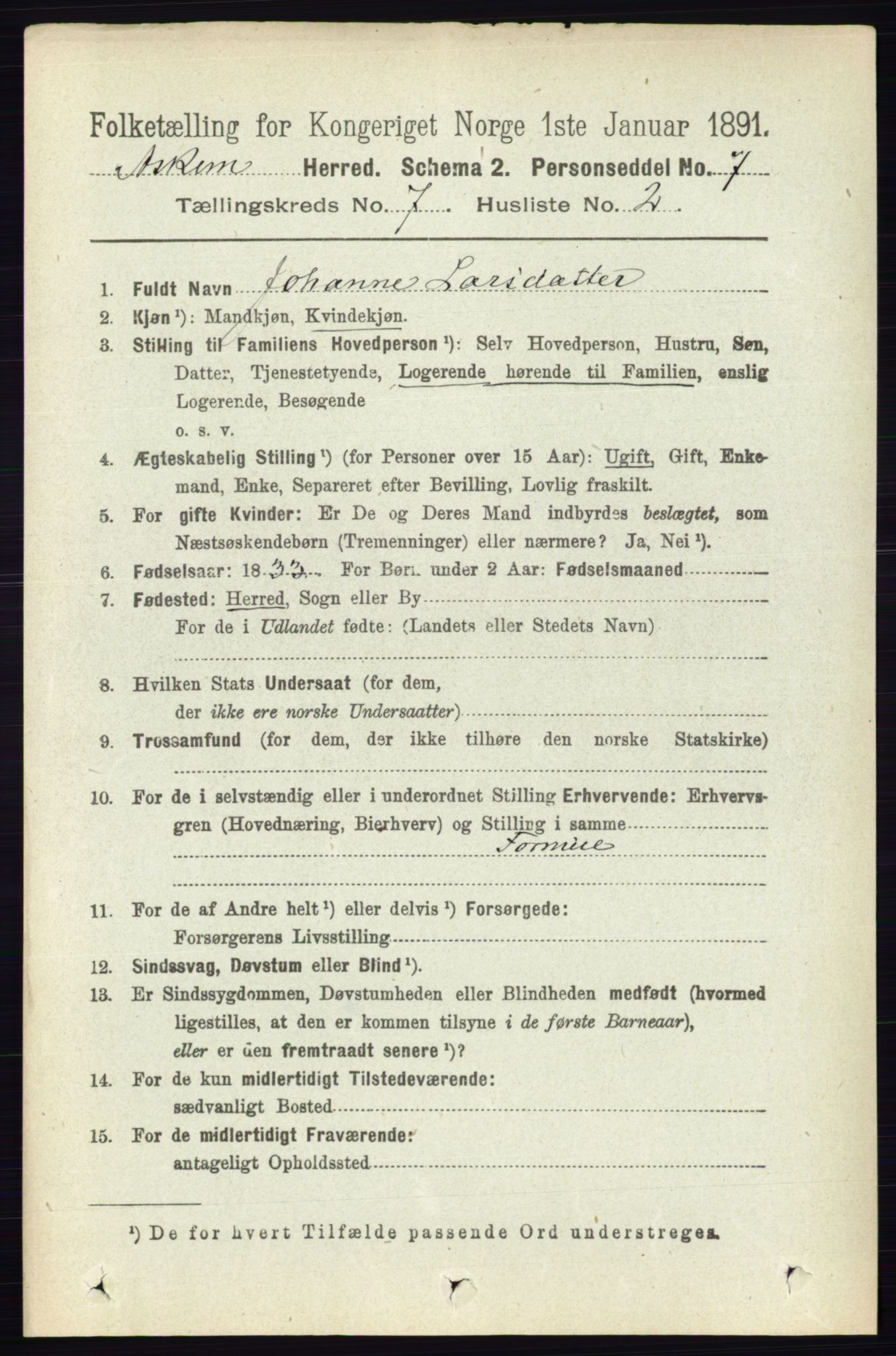 RA, 1891 census for 0124 Askim, 1891, p. 1030