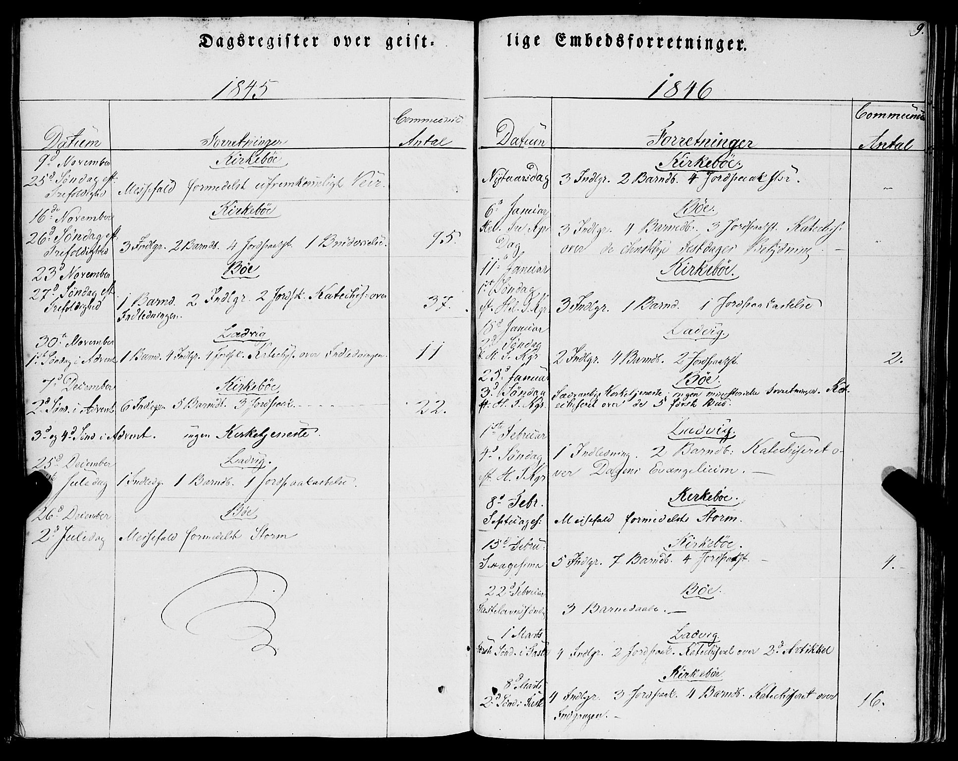 Lavik sokneprestembete, SAB/A-80901: Parish register (official) no. A 3, 1843-1863, p. 9