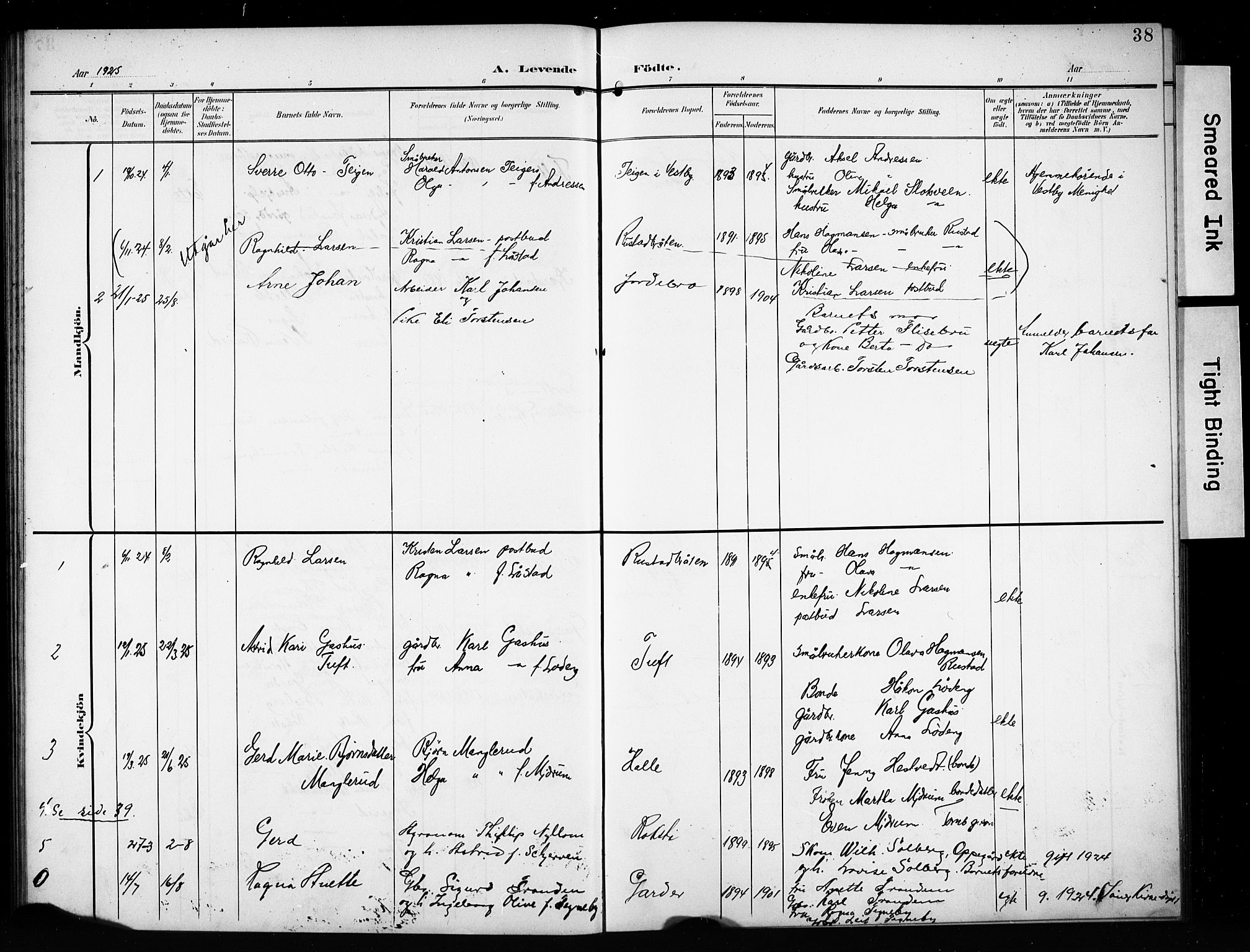 Vestby prestekontor Kirkebøker, SAO/A-10893/G/Gc/L0003: Parish register (copy) no. III 3, 1903-1927, p. 38