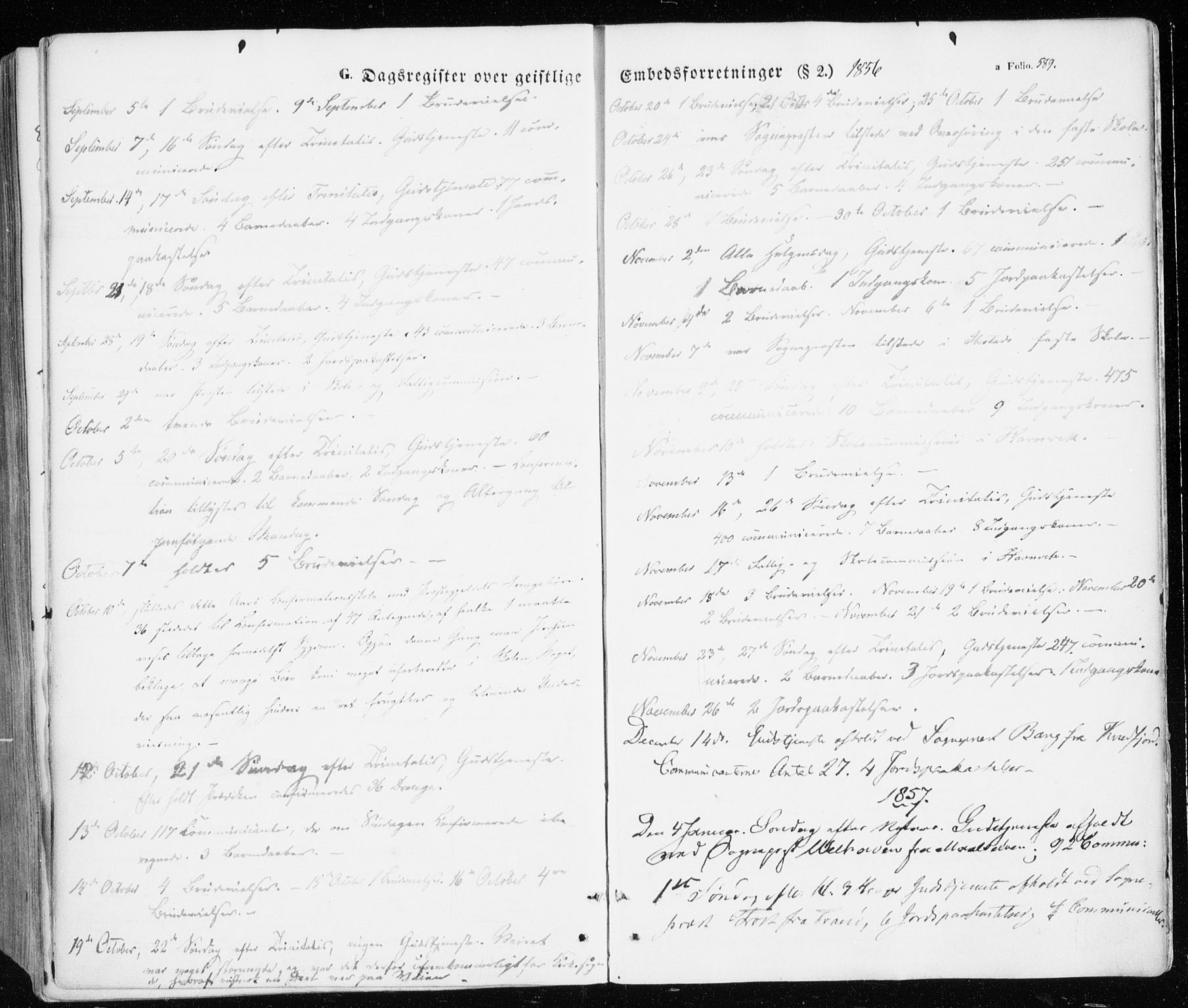 Ibestad sokneprestembete, SATØ/S-0077/H/Ha/Haa/L0008kirke: Parish register (official) no. 8, 1850-1859, p. 589