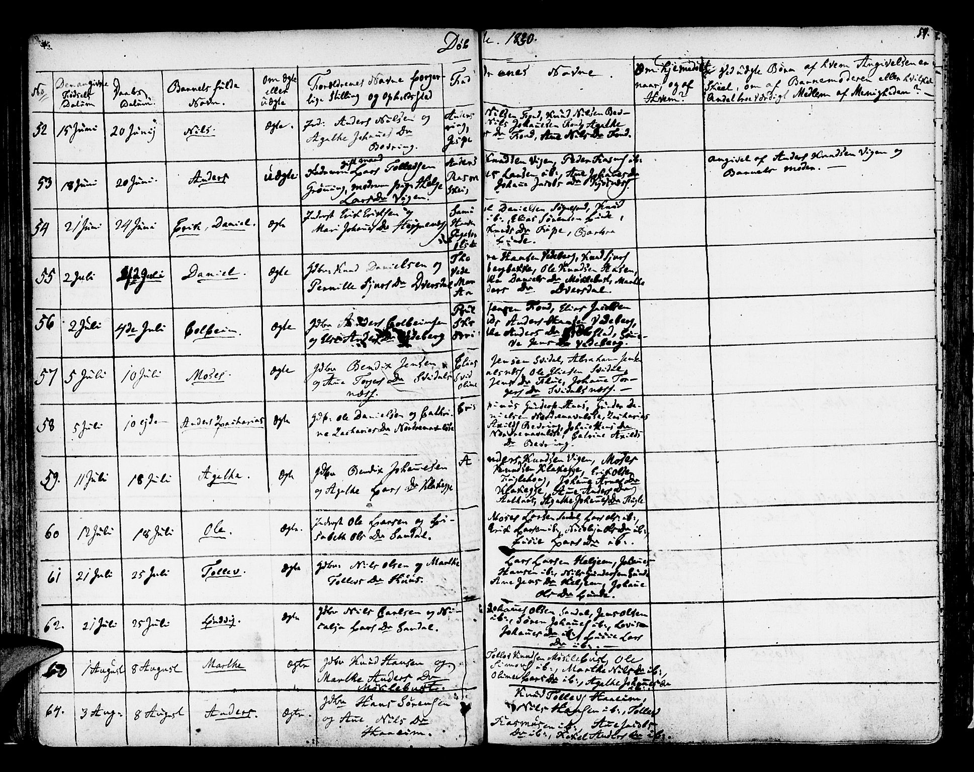 Jølster sokneprestembete, AV/SAB-A-80701/H/Haa/Haaa/L0008: Parish register (official) no. A 8, 1821-1833, p. 54