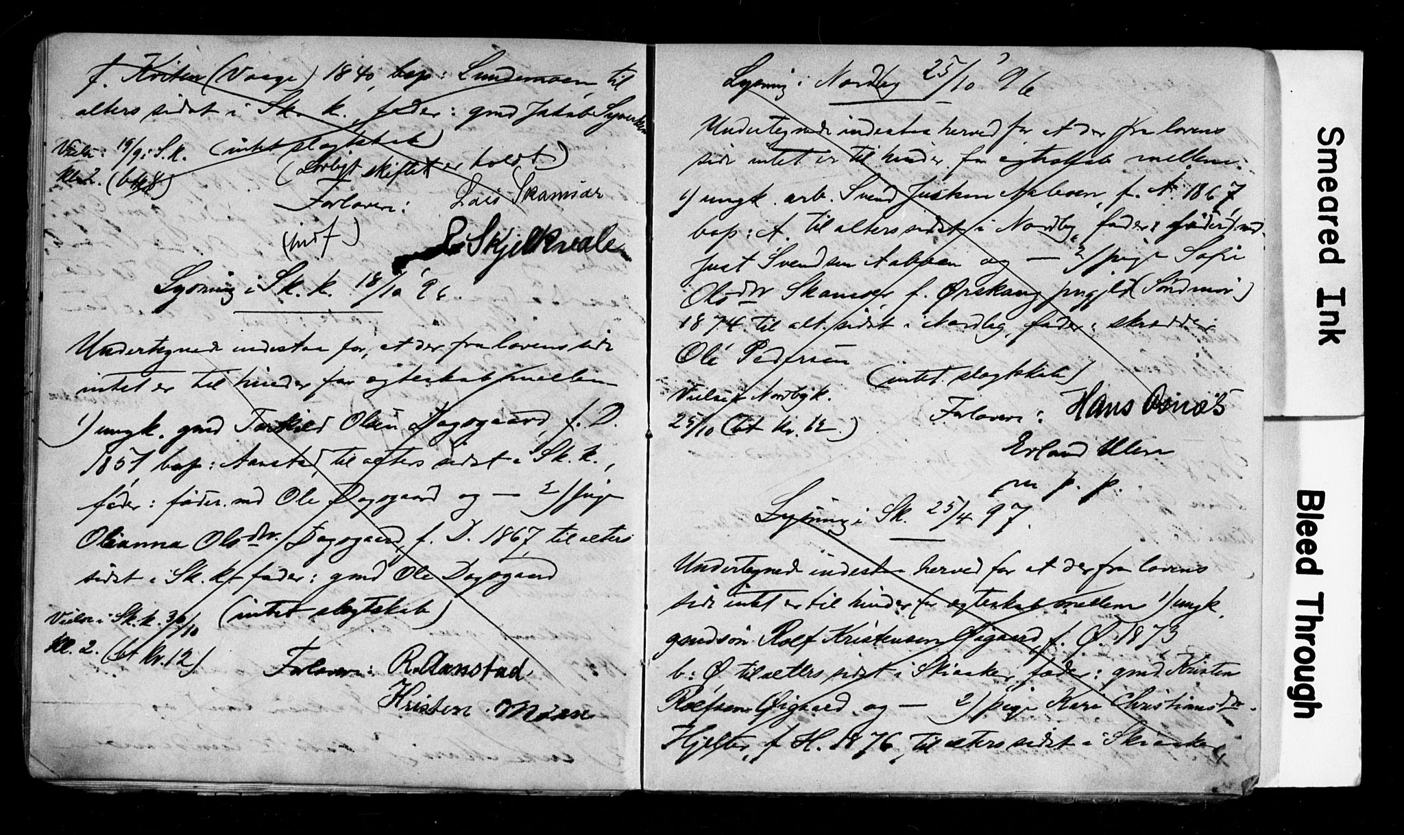 Skjåk prestekontor, SAH/PREST-072/I/Ie: Banns register no. II 4A, 1893-1901