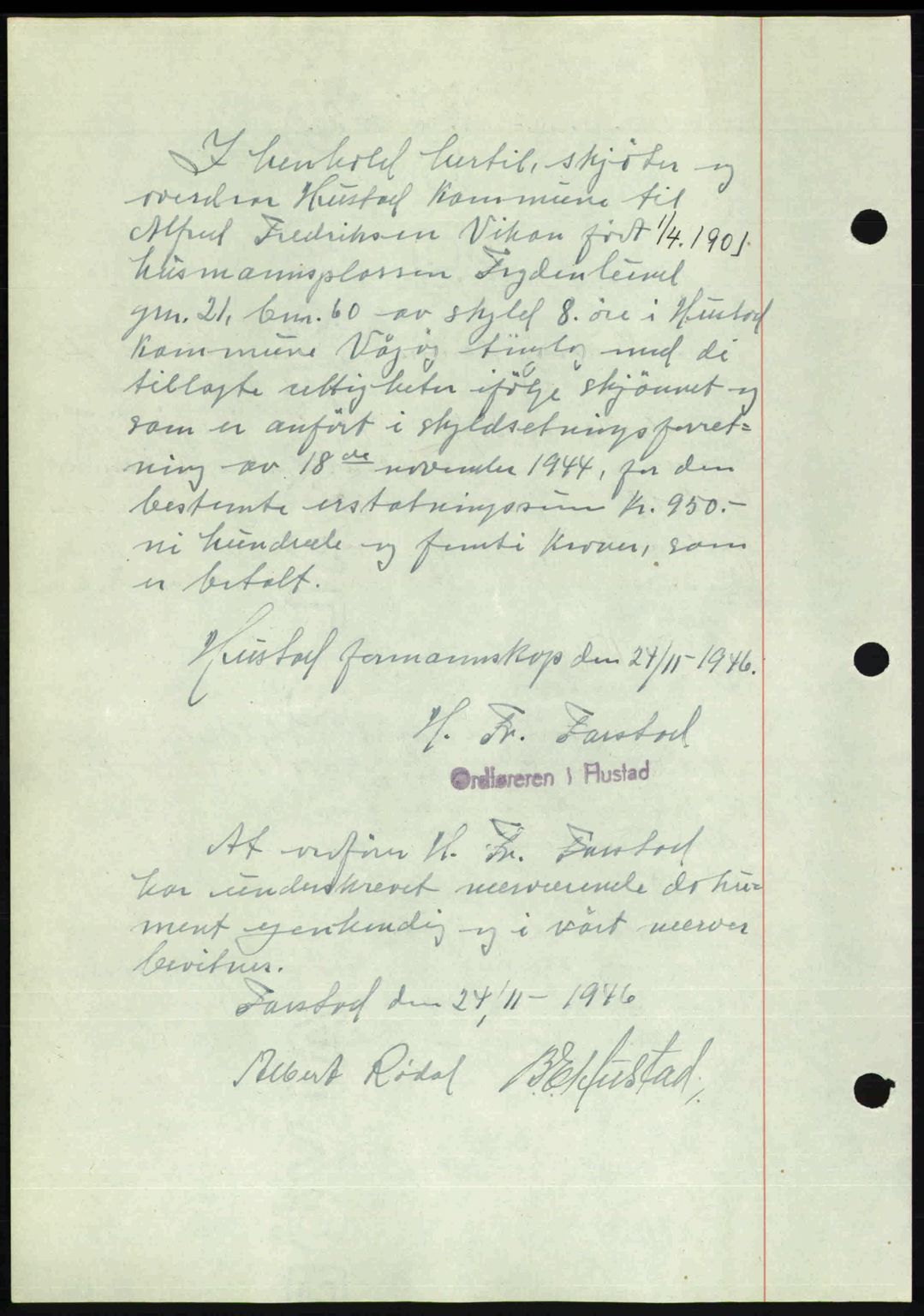 Romsdal sorenskriveri, AV/SAT-A-4149/1/2/2C: Mortgage book no. A21, 1946-1946, Diary no: : 2615/1946