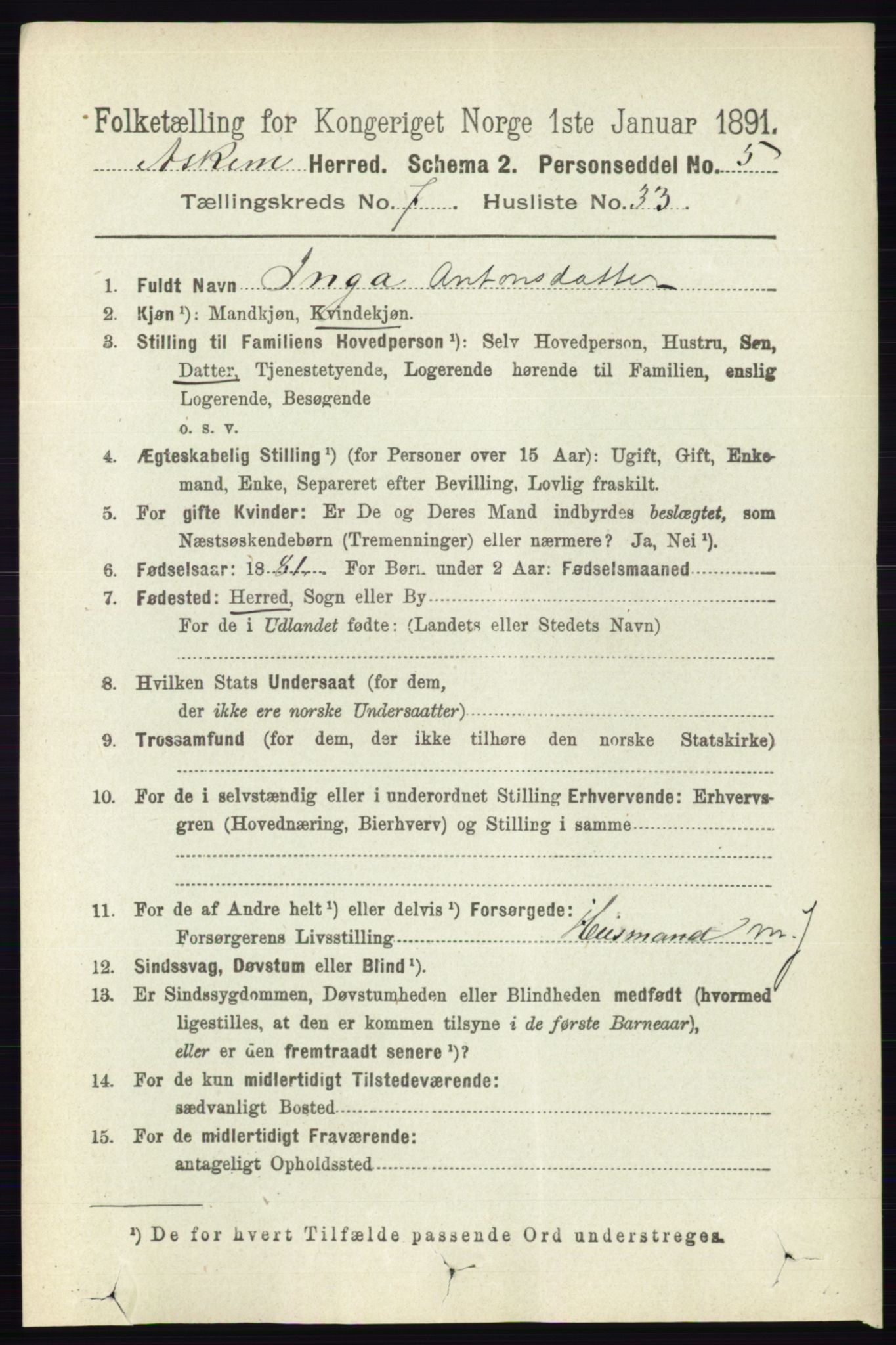 RA, 1891 census for 0124 Askim, 1891, p. 1203