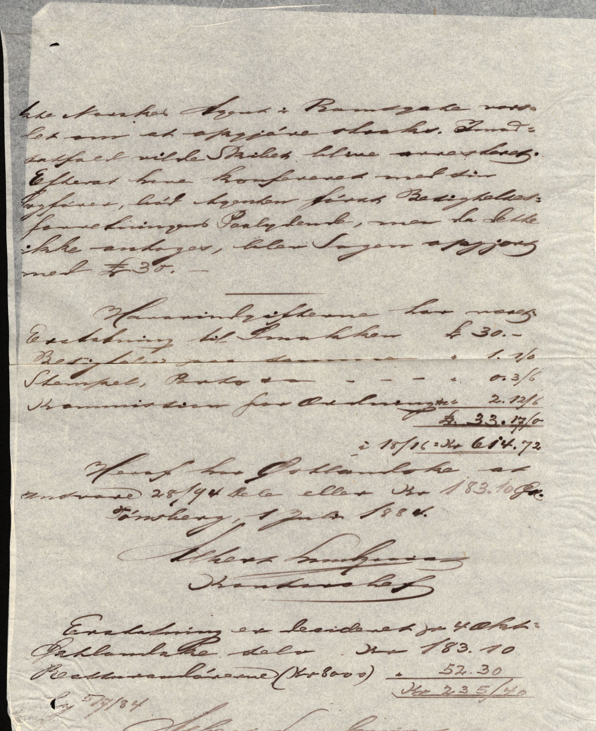 Pa 63 - Østlandske skibsassuranceforening, VEMU/A-1079/G/Ga/L0016/0015: Havaridokumenter / St. Lawrence, Poseidon, Snap, Josephine, Triton, 1883, p. 62