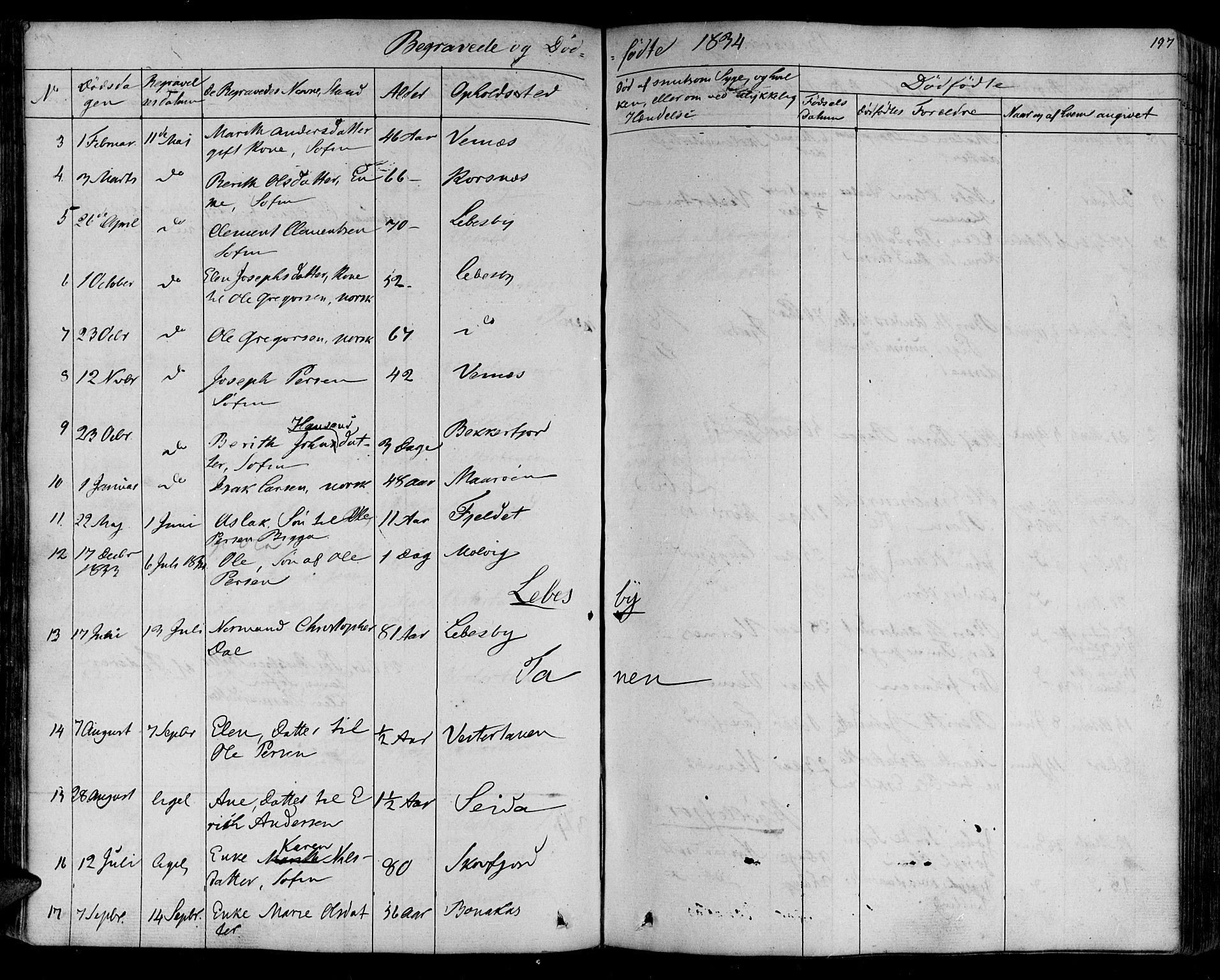 Lebesby sokneprestkontor, SATØ/S-1353/H/Ha/L0003kirke: Parish register (official) no. 3, 1833-1852, p. 197