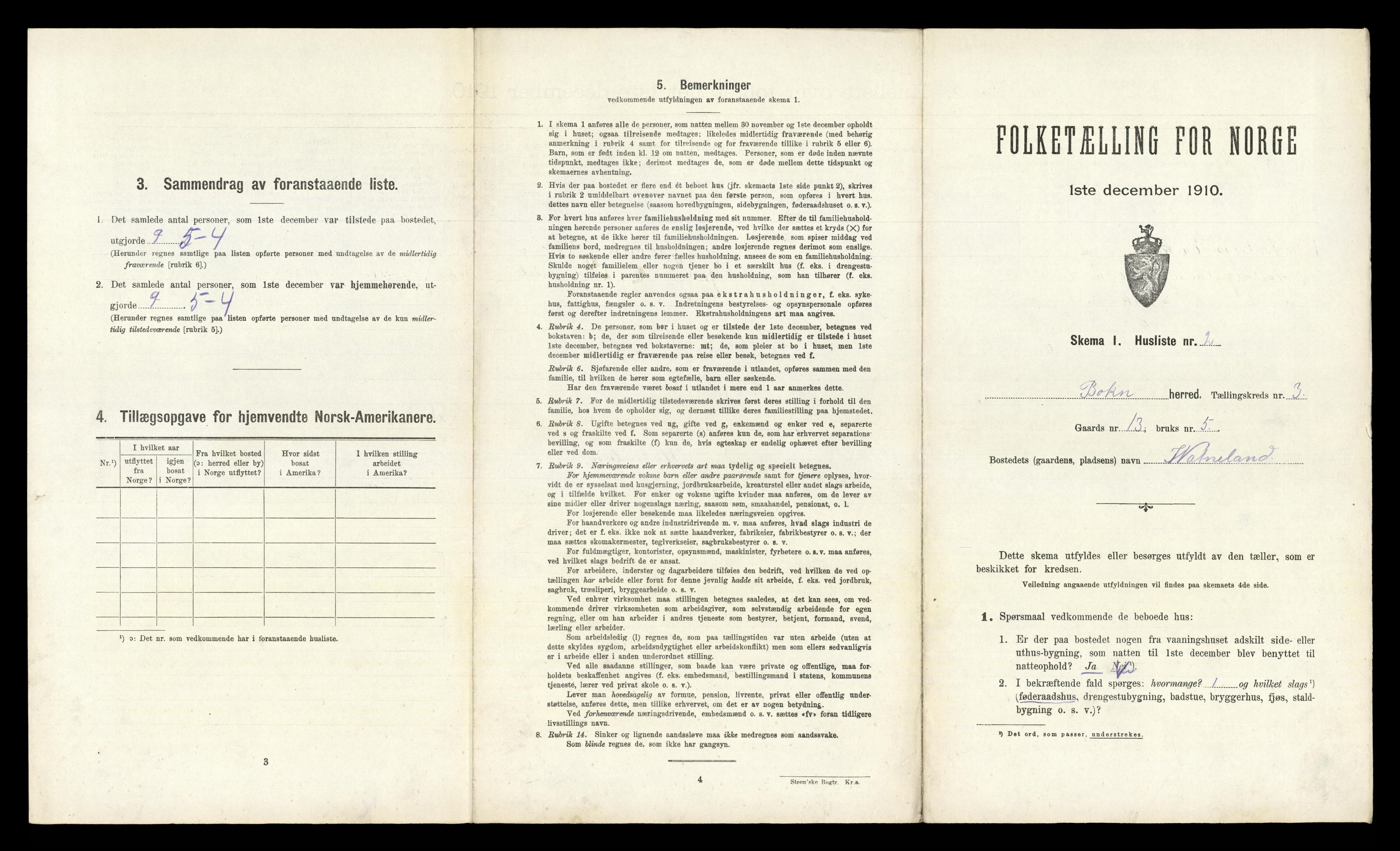 RA, 1910 census for Bokn, 1910, p. 214