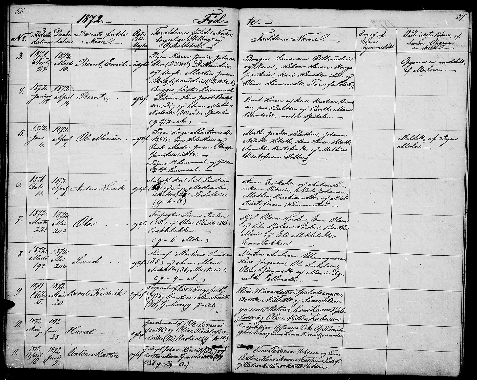 Stange prestekontor, AV/SAH-PREST-002/L/L0005: Parish register (copy) no. 5, 1861-1881, p. 56-57