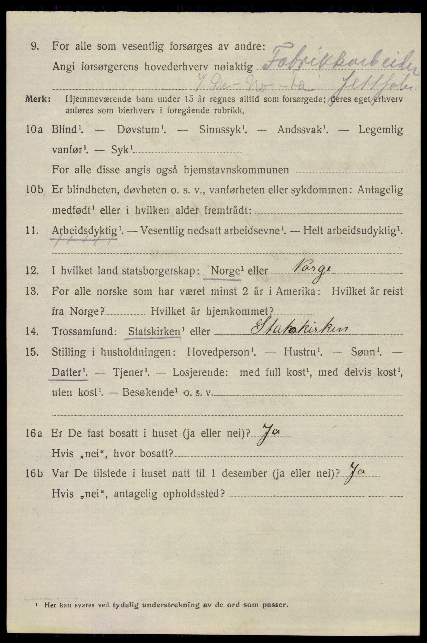 SAO, 1920 census for Fredrikstad, 1920, p. 13864