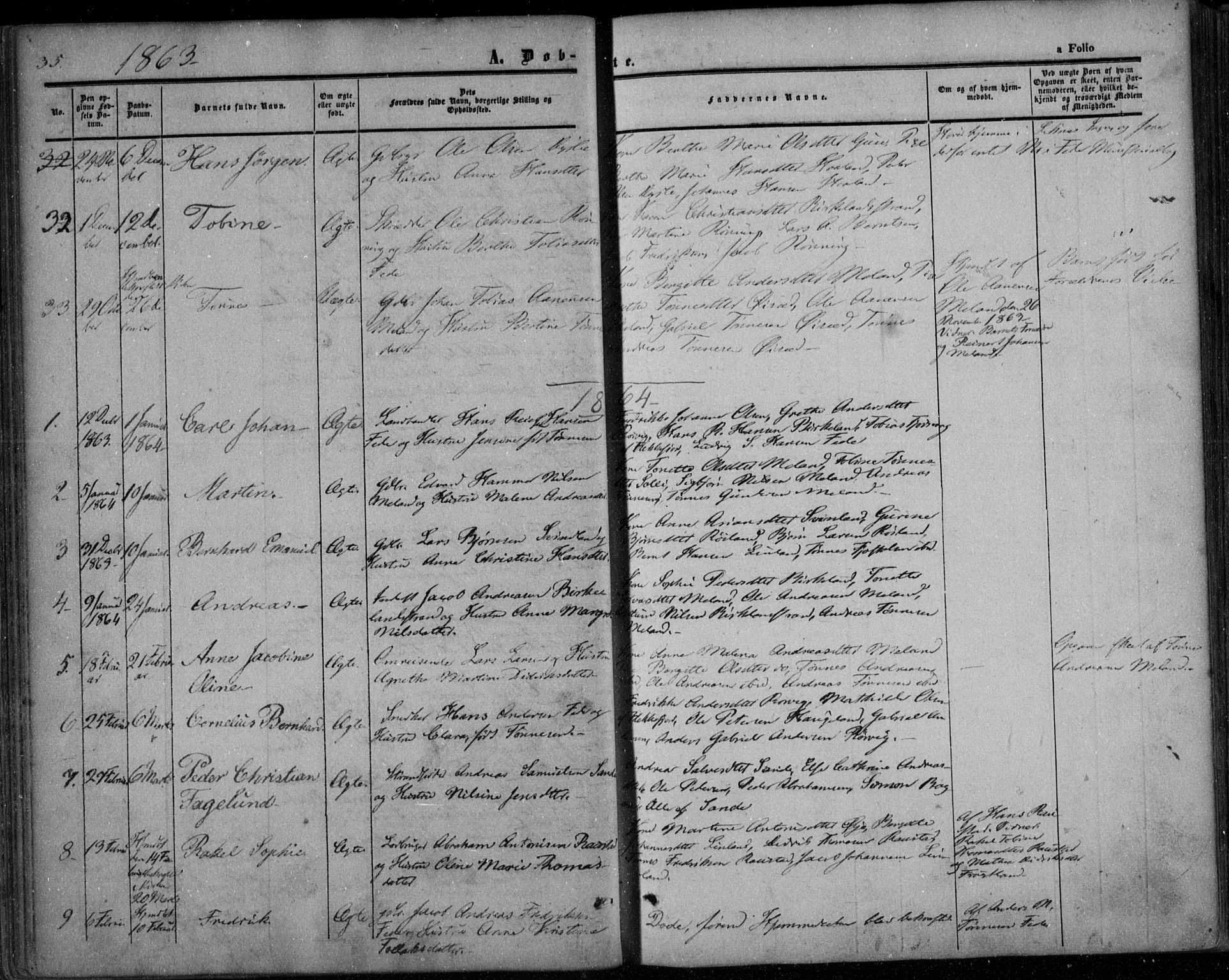 Kvinesdal sokneprestkontor, SAK/1111-0026/F/Fa/Faa/L0002: Parish register (official) no. A 2, 1850-1876, p. 45