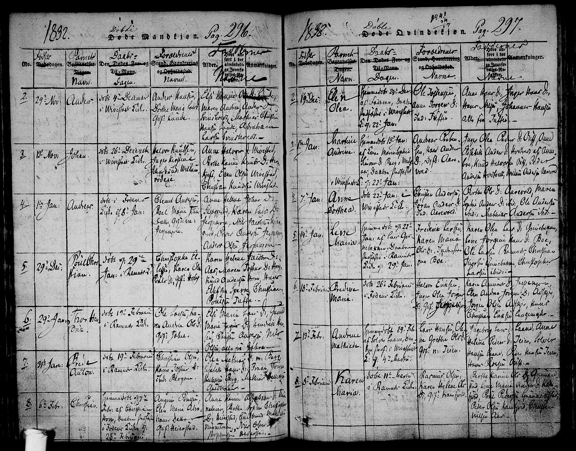 Ramnes kirkebøker, AV/SAKO-A-314/F/Fa/L0004: Parish register (official) no. I 4, 1813-1840, p. 296-297