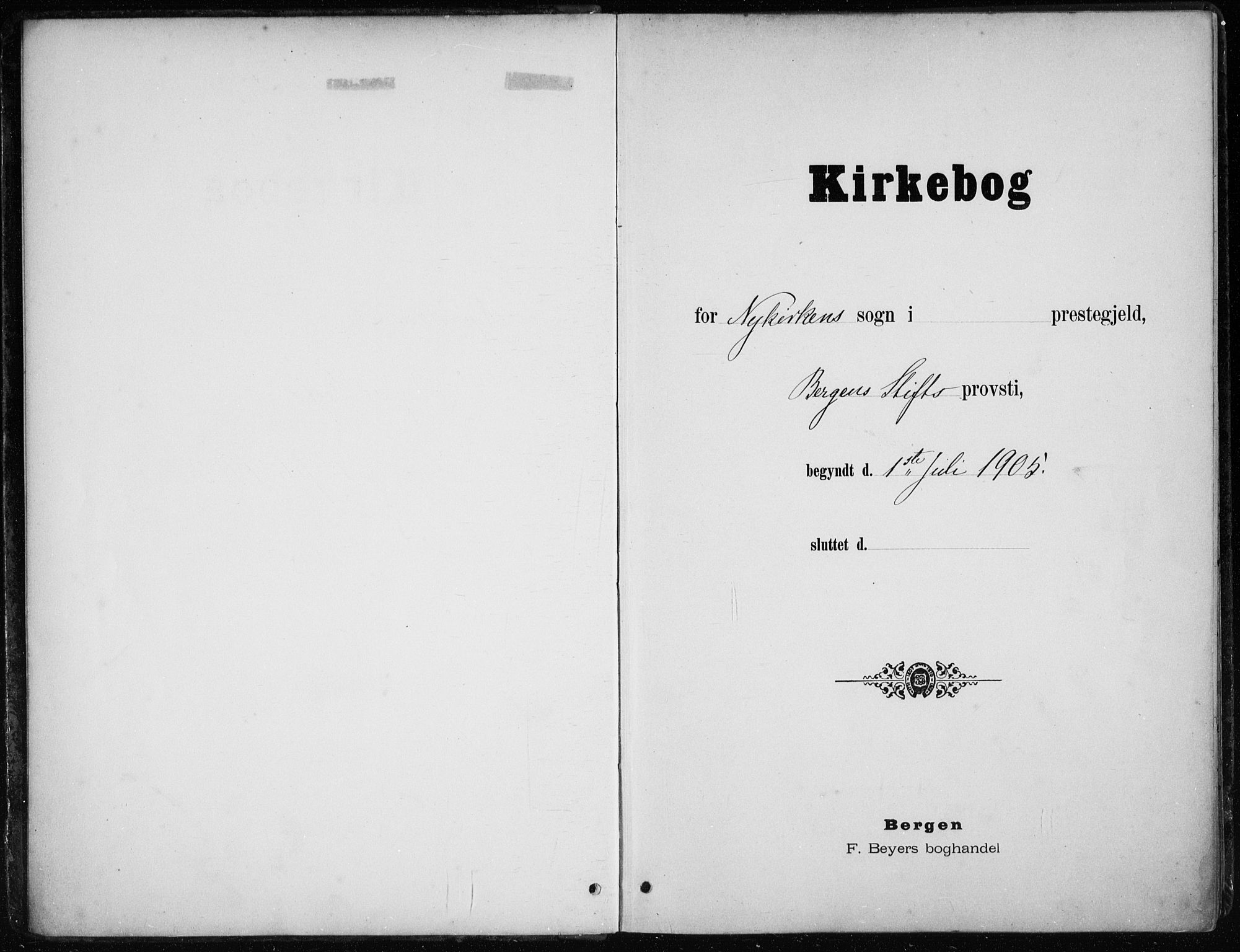 Nykirken Sokneprestembete, AV/SAB-A-77101/H/Haa/L0035: Parish register (official) no. D 5, 1905-1913