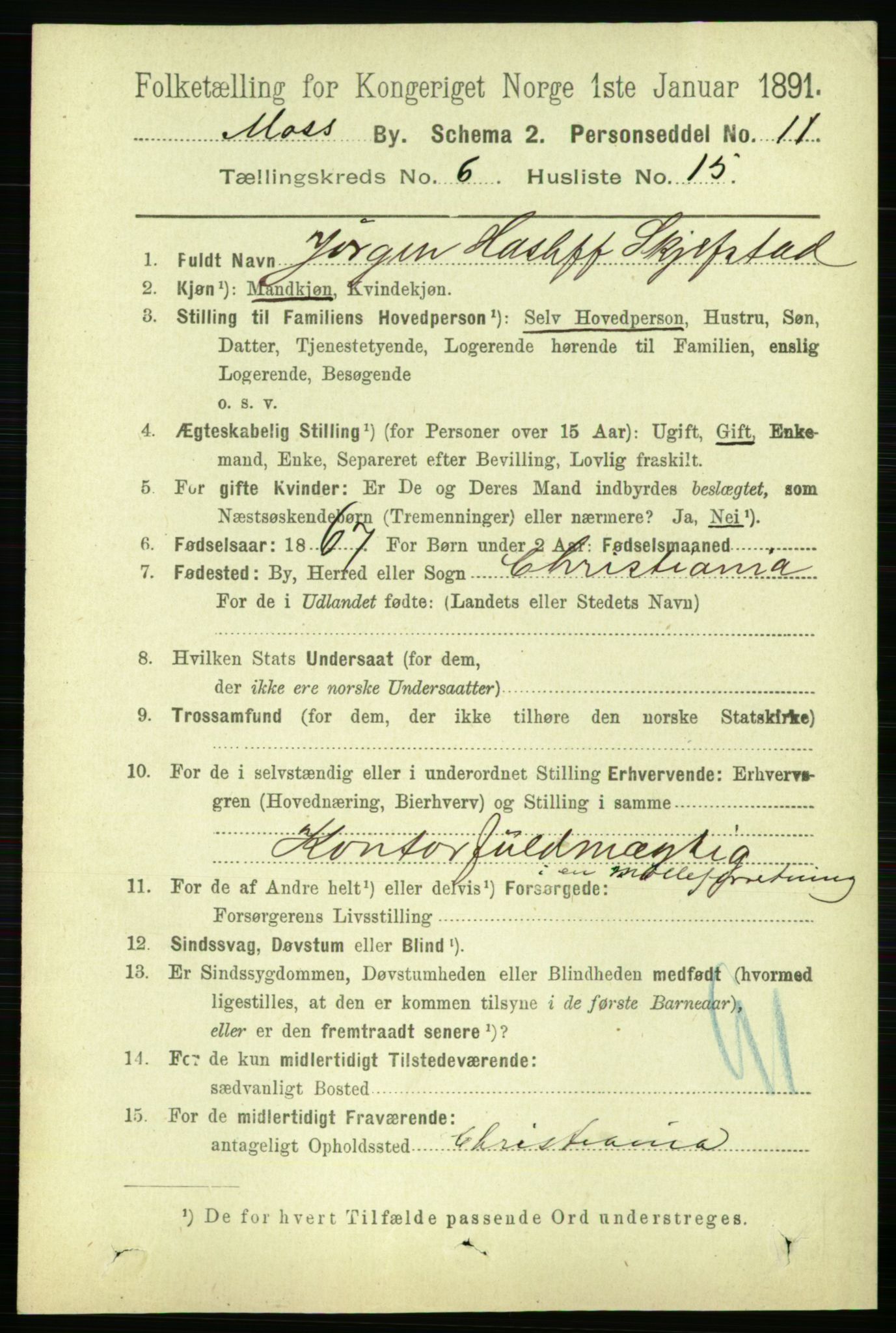 RA, 1891 census for 0104 Moss, 1891, p. 3547