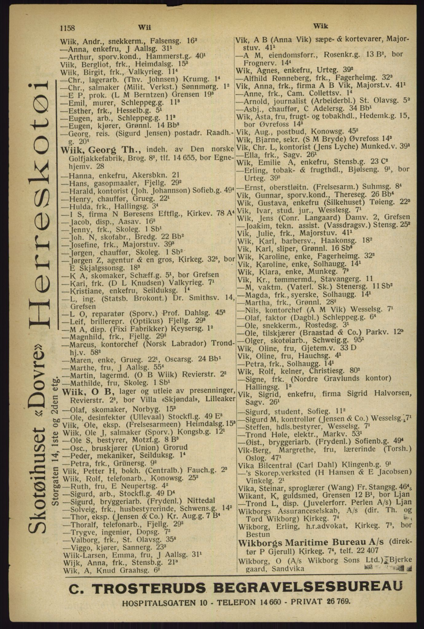 Kristiania/Oslo adressebok, PUBL/-, 1927, p. 1158