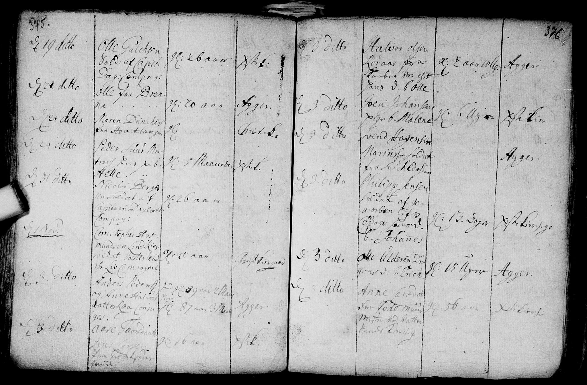 Aker prestekontor kirkebøker, AV/SAO-A-10861/F/L0002: Parish register (official) no. 2, 1714-1720, p. 375-376